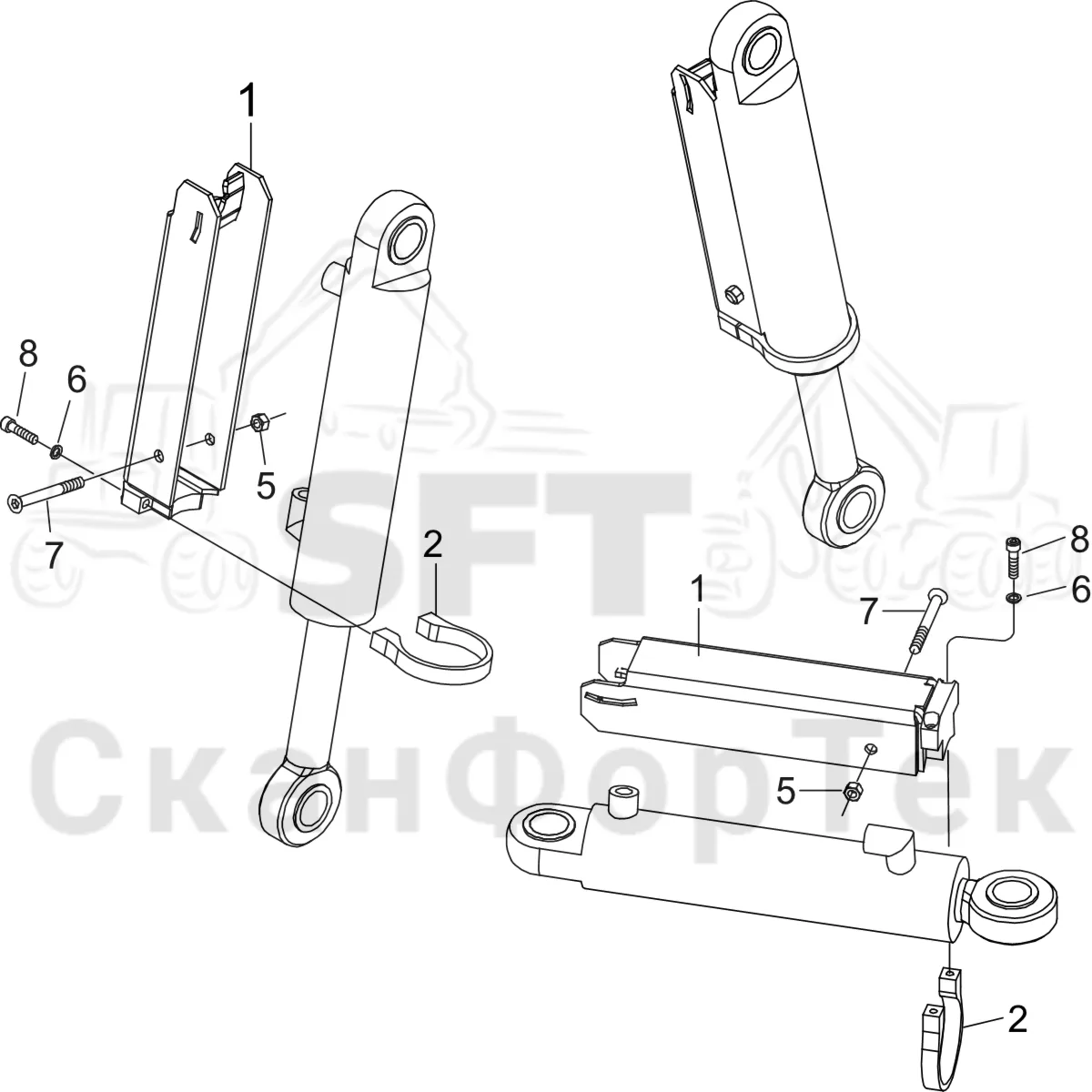 Схема: Komatsu / Лесозаготовительные машины / 951 S/N 9510004367- / Каталог запасных частей / Лесозаготовительное оборудование / Головка лесозаготовительной машины / S172 / Каталог запасных частей / шасси / Цилиндрическое ограждение HD