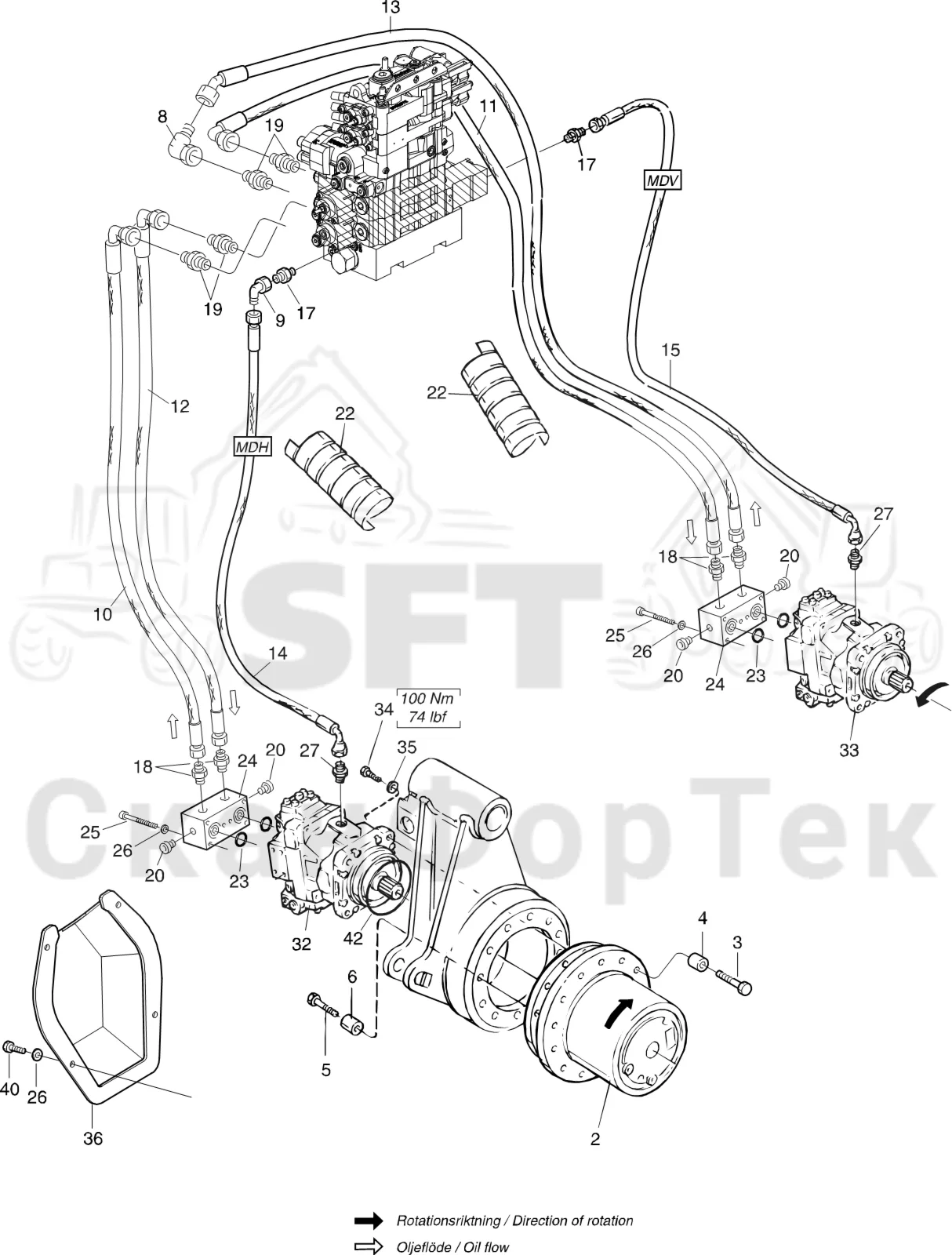 Схема: Komatsu / Лесозаготовительные машины / 951 S/N 9510004367- / Каталог запасных частей / Лесозаготовительное оборудование / Головка лесозаготовительной машины / S172 / Каталог запасных частей / Подача / Подающий ролик