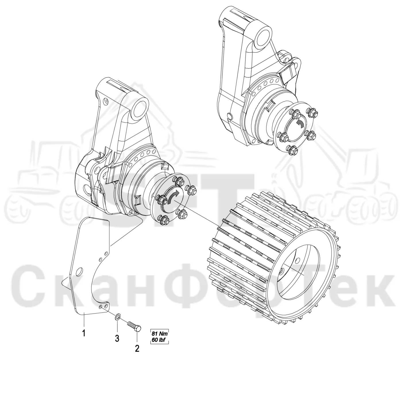Схема: Komatsu / Головки лесозаготовительной машины / S Головки лесозаготовительной машины / S82 / Каталог запасных частей / Подача / защита