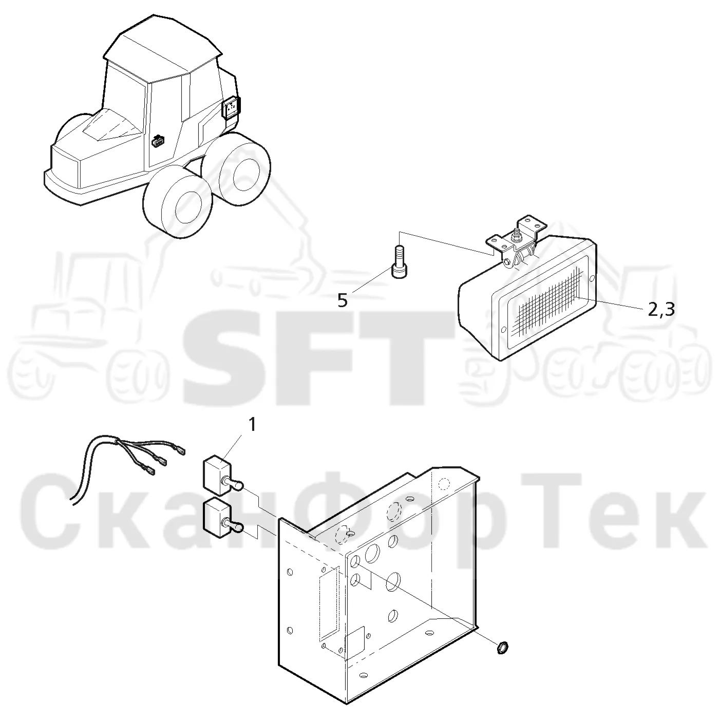 Схема: Valmet / Форвардер / Valmet 830.3 / Valmet 830.3 / Каталог запасных частей / шасси / Электрический Оборудование / Отсек двигателя, лампа