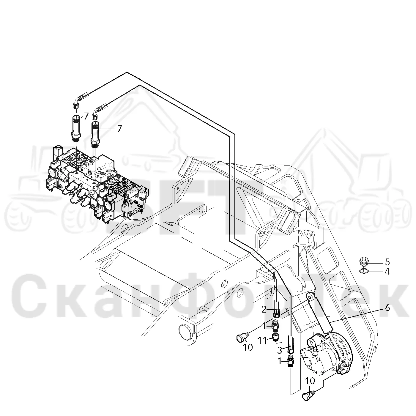 Схема: Valmet / Лесозаготовительные машины / Valmet 921 / Valmet 921 Ch -13270 / Valmet 921 Ch -13270 / Каталог запасных частей / Лесозаготовительное оборудование / Головка лесозаготовительной машины / Valmet 370 / Valmet 370 / Valmet 370 Ch. 11671- / Valmet 370 Ch. 11671- / Каталог запасных частей / Резка / Гидравлический привод цилиндра резки / Гидравлический привод цилиндра резки