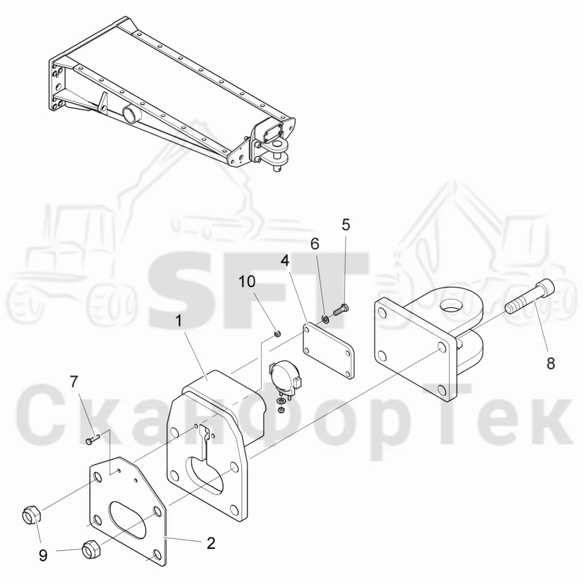 Схема: Komatsu / Форвардер / 830.3 / Каталог запасных частей / Кабина / камера заднего вида / камера заднего вида