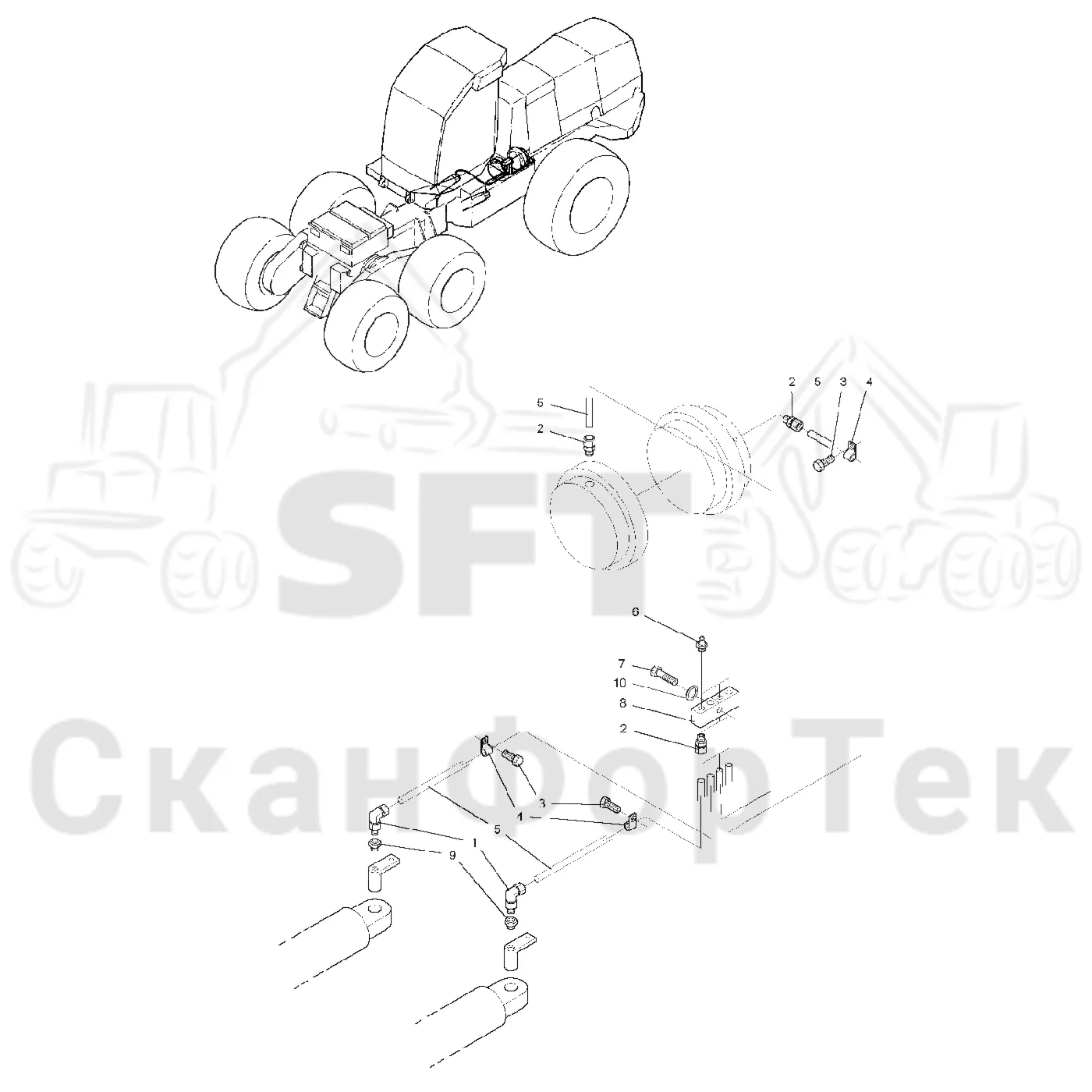 Схема: Valmet / Лесозаготовительные машины / Valmet 921 / Valmet 921 Ch -13270 / Valmet 921 Ch -13270 / Каталог запасных частей / шасси / Рамы / Смазка, шасси