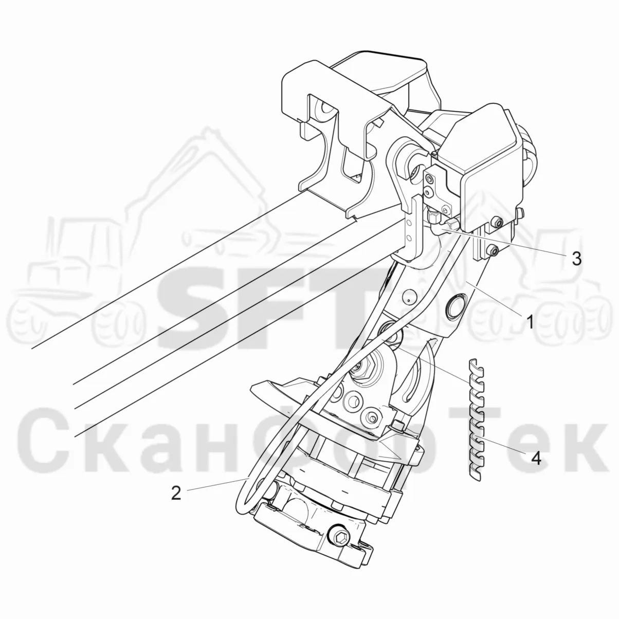 Схема: Valmet / Форвардер / Valmet 830.3 / Valmet 830.3 / Каталог запасных частей / Подъемный кран / Подъемный кран Взвешивающее устройство / Демпфер поворота