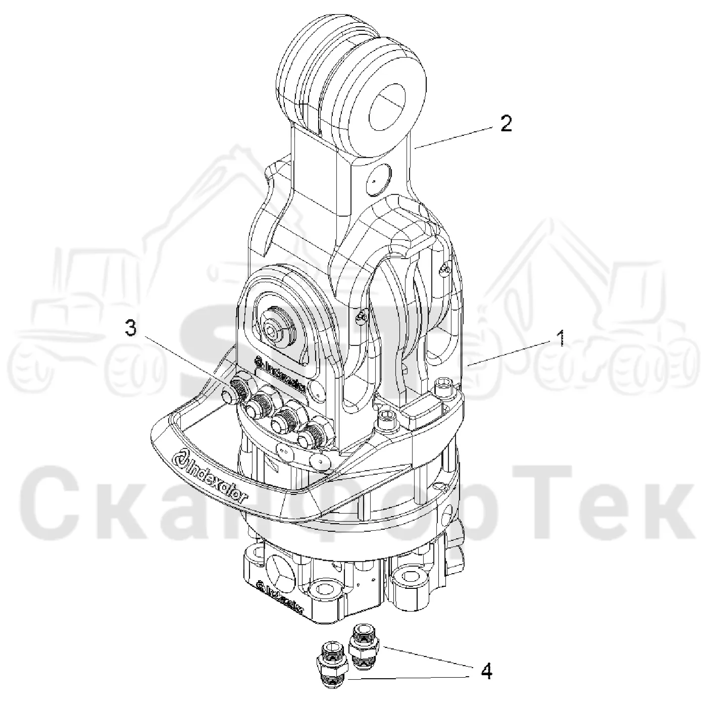 Схема: Komatsu / Форвардер / 840TX / Каталог запасных частей / Оборудование захвата / Поворотные устройства / Поворотное устройство G 121-MPB1-100