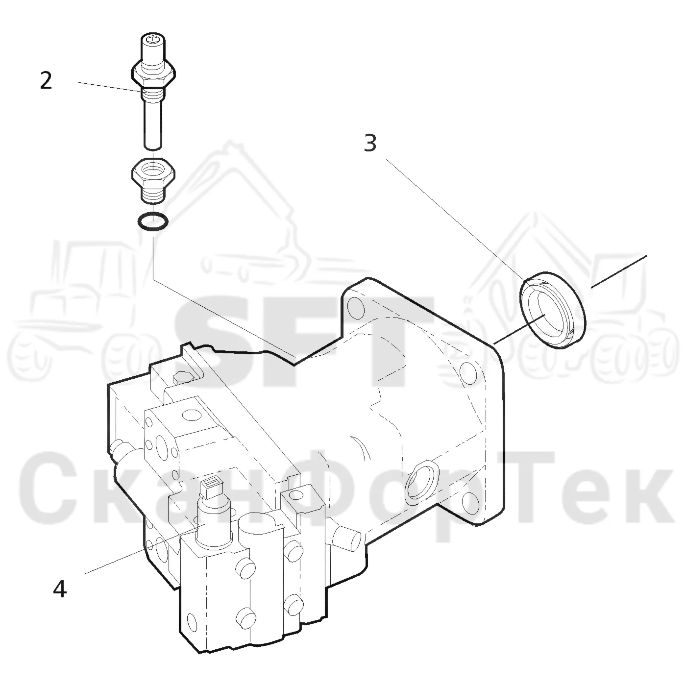 Схема: Valmet / Форвардер / Valmet 890.1 / Valmet 890.1 Ch. 117351-, 119441- / Valmet 890.1 Ch. 117351-, 119 / Каталог запасных частей / Коробка передач / Оборудование гидростатики / Гидростатический двигатель