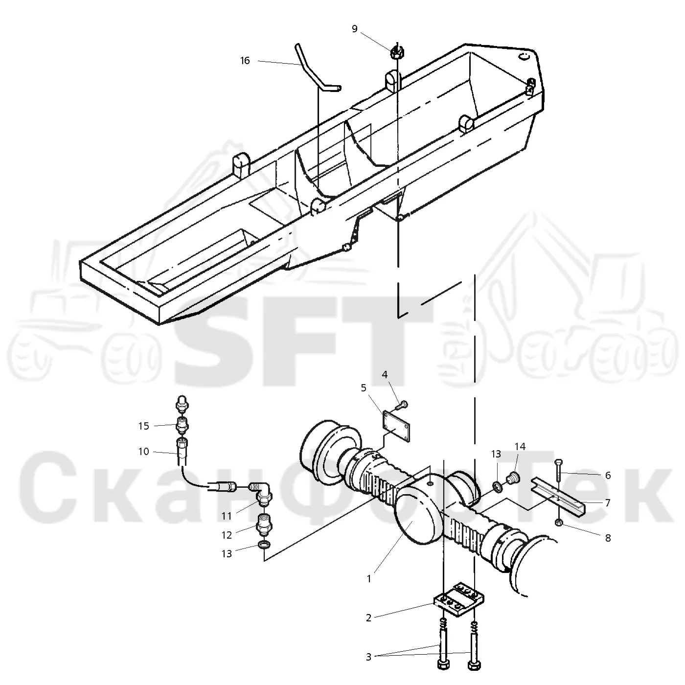Схема: Valmet / Форвардер / Valmet 890.2 / Valmet 890.2 / Каталог запасных частей / Коробка передач / Ось / Мост передний