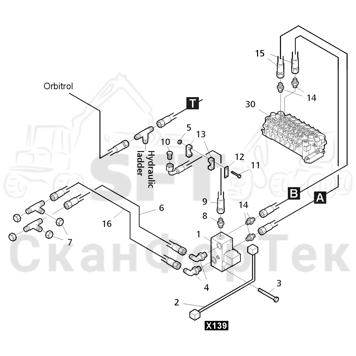Схема: Valmet / Форвардер / Valmet 860.3 / Valmet 860.3 / Каталог запасных частей / шасси / Строгальное лезвие / Строгальное лезвие USA