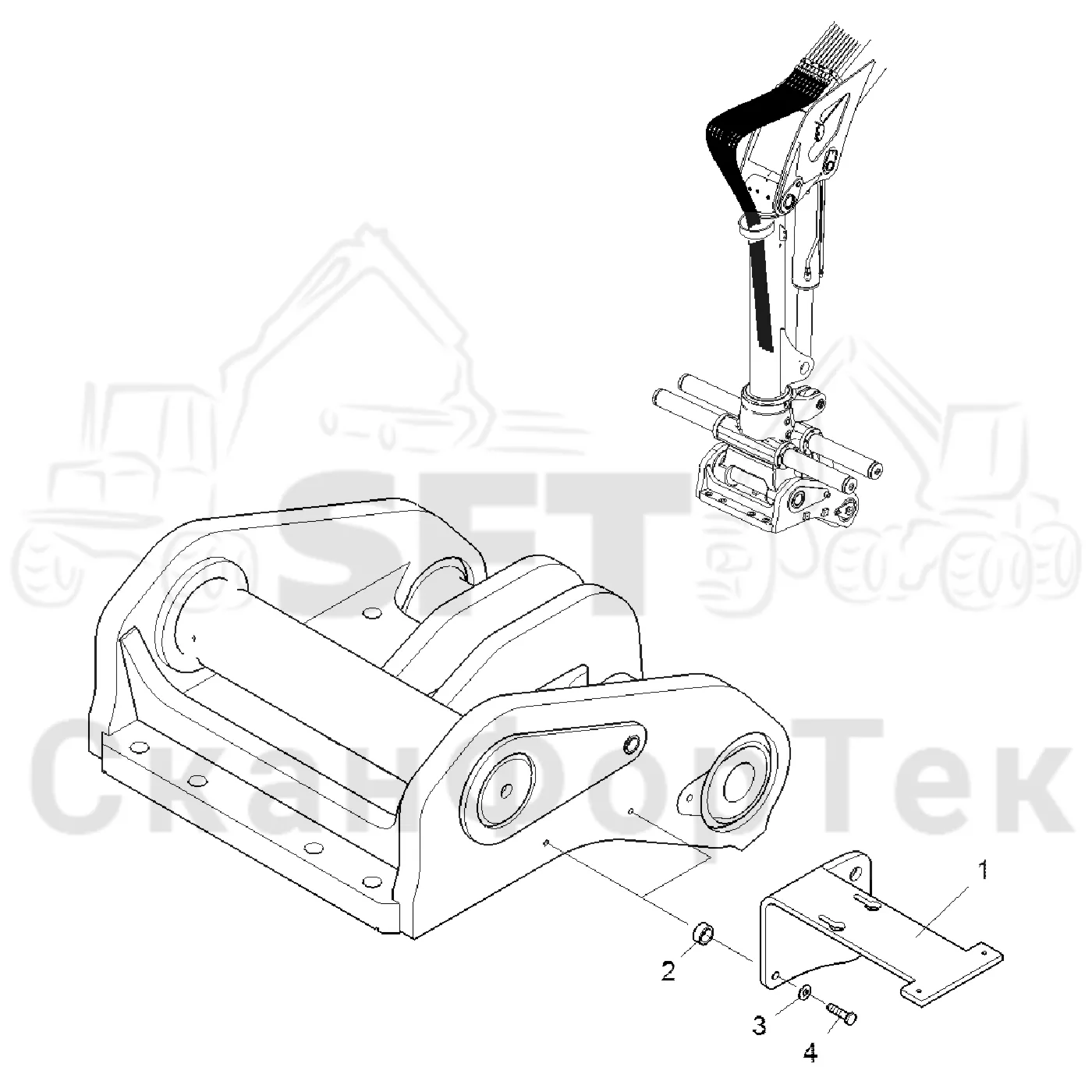 Схема: Komatsu / Форвардер / 855.1 / 855.1 / Каталог запасных частей / шасси / Смазка / Стойка наклона
