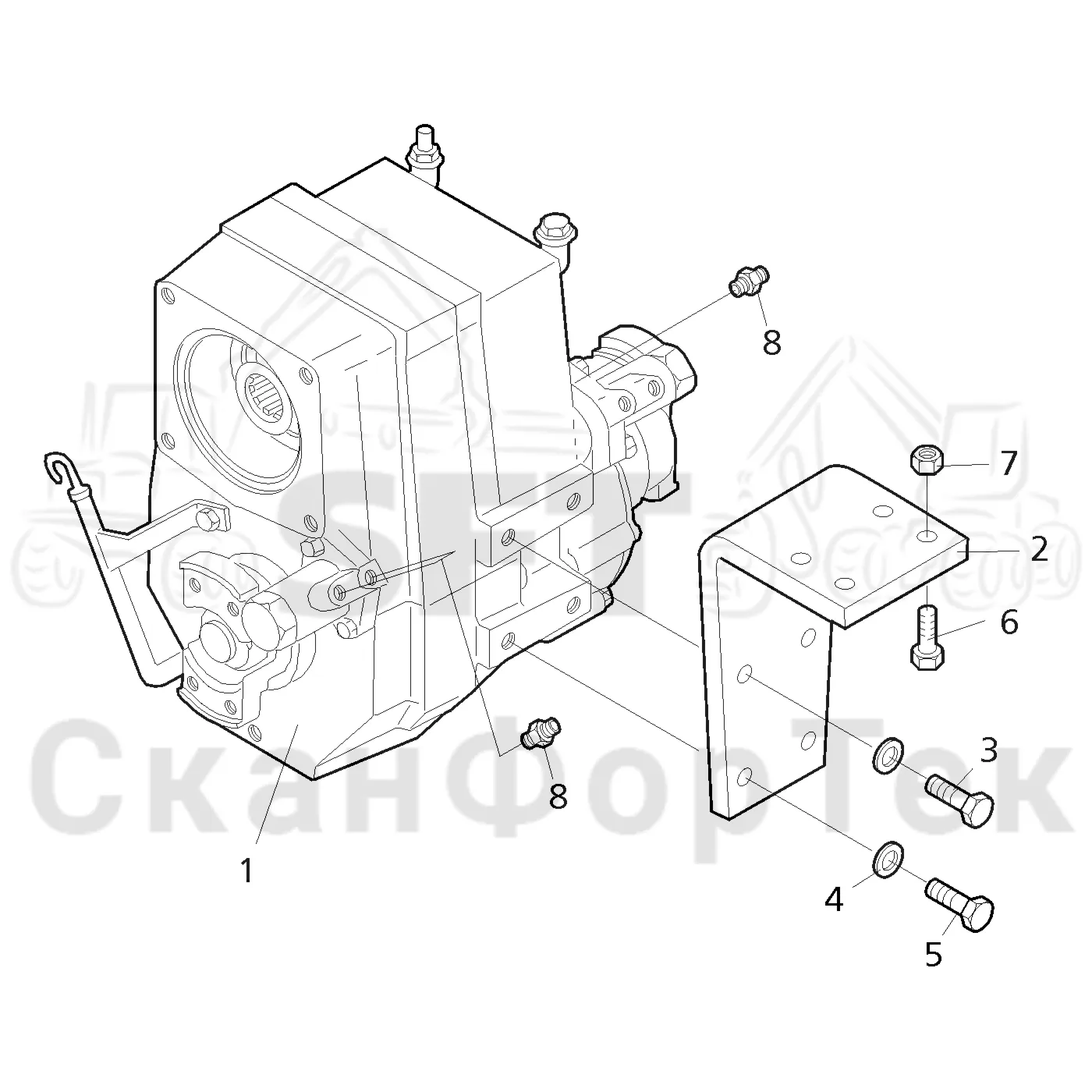 Схема: Komatsu / Форвардер / 860.4 / Каталог запасных частей / Коробка передач / Редуктор / Редуктор VL 69