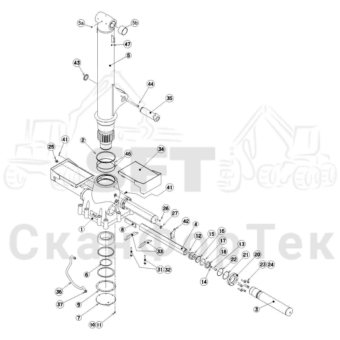 Схема: Valmet / Форвардер / Valmet 840.3 / Valmet 840.3 Ch. -311173 / Valmet 840.3 Ch. -311173 / Каталог запасных частей / Подъемный кран / Подъемный кран / Valmet CRF 8.1 Ch. V1001- / Каталог запасных частей / CRF 8.1 Combi / CRF 8.1 Combi / Подъемный кран / Система поворотного механизма