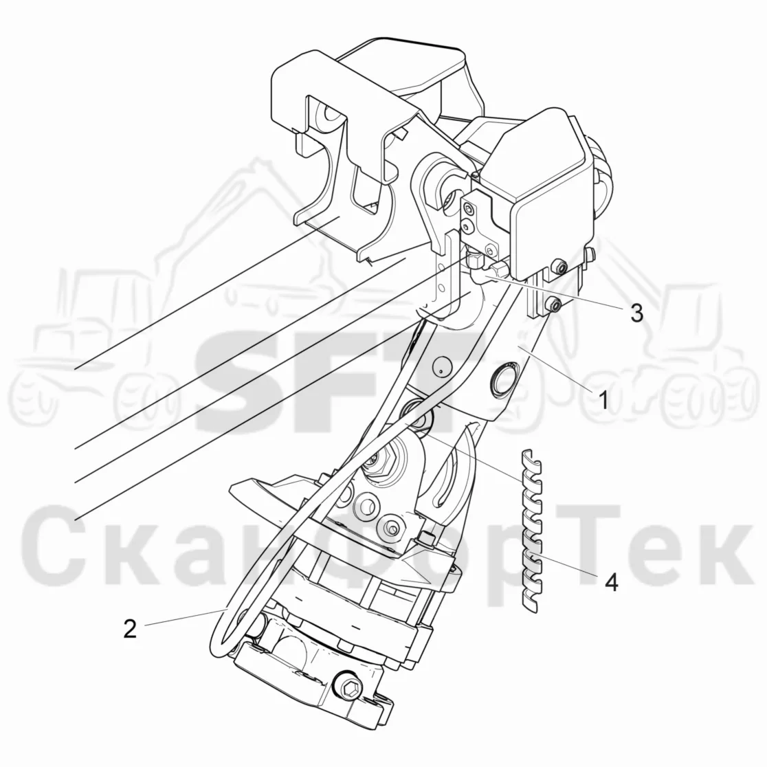 Схема: Valmet / Форвардер / Valmet 860.4 / Valmet 860.4 / Каталог запасных частей / Подъемный кран / Подъемный кран Взвешивающее устройство / Демпфер поворота 100/100 Подъемный кран Взвешивающее устройство
