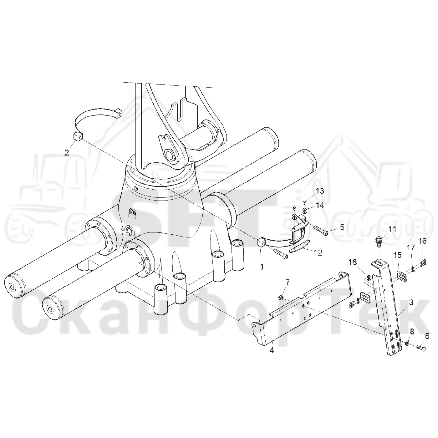Схема: Komatsu / Форвардер / 840.4 / Каталог запасных частей / Подъемный кран / Подъемный кран Взвешивающее устройство / Датчик