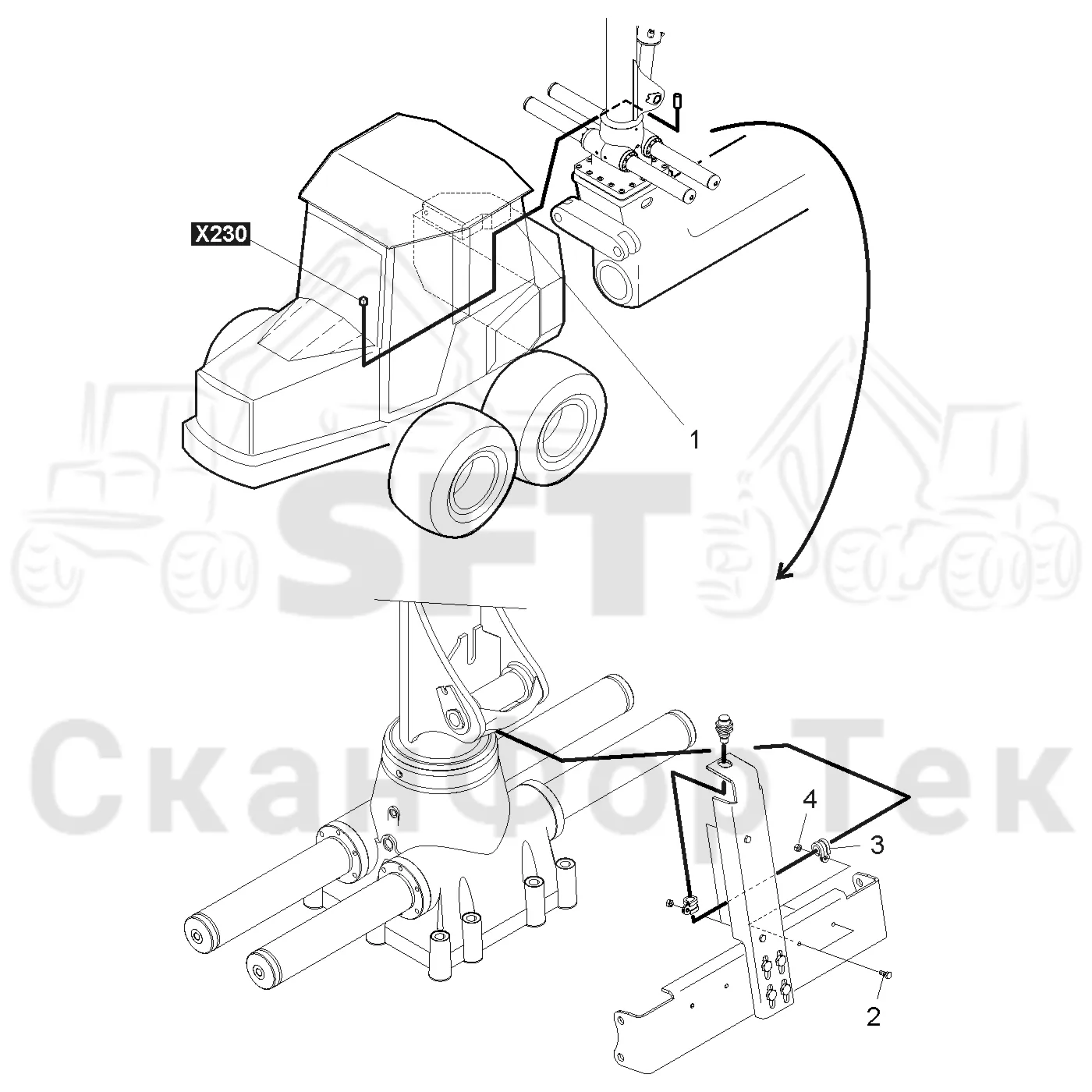 Схема: Valmet / Форвардер / Valmet 840TX / Valmet 840TX / Каталог запасных частей / Подъемный кран / Подъемный кран Взвешивающее устройство / Комплект электрооборудования