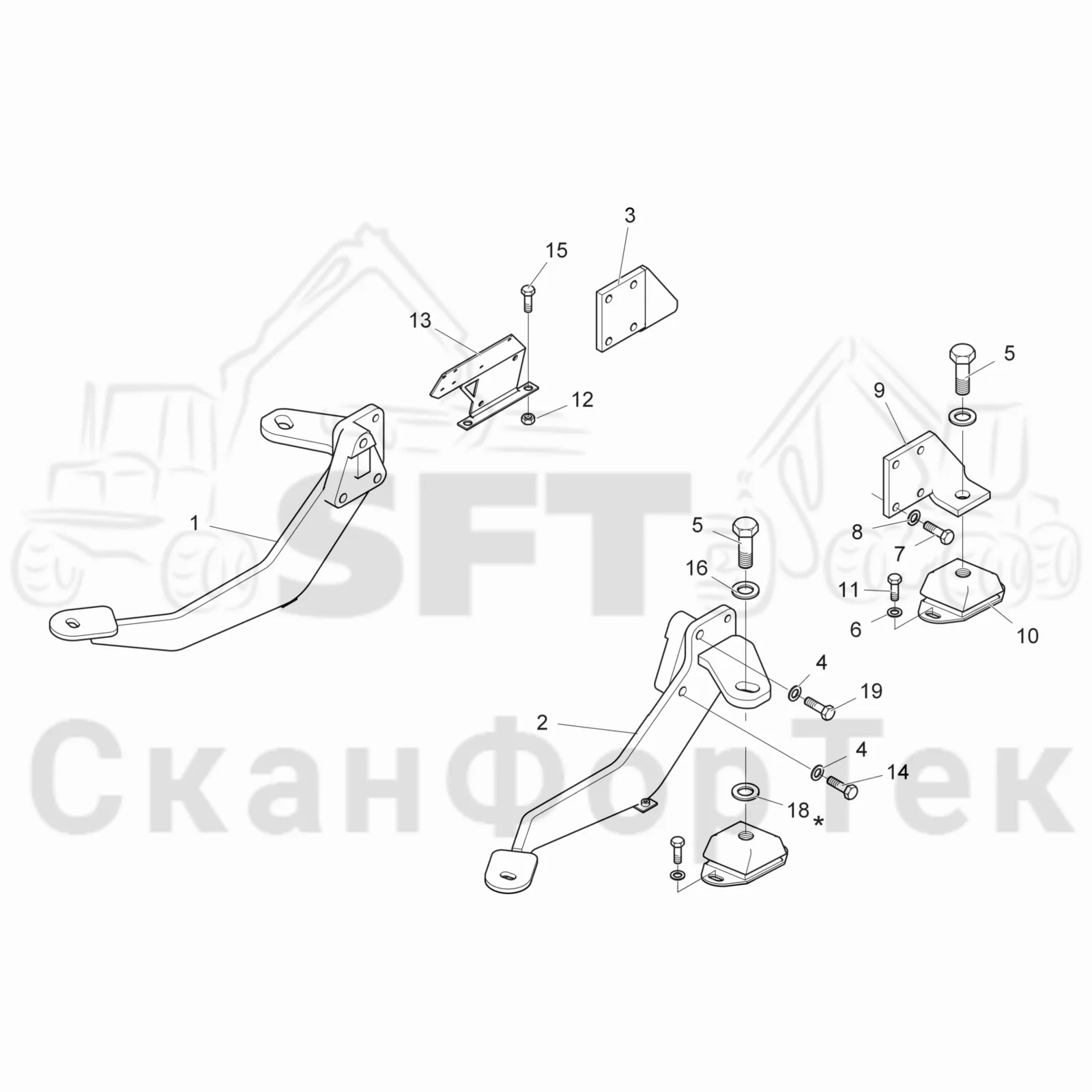 Схема: Valmet / Форвардер / Valmet 840TX / Valmet 840TX / Каталог запасных частей / Двигатель / Установка двигателя / Установка двигателя