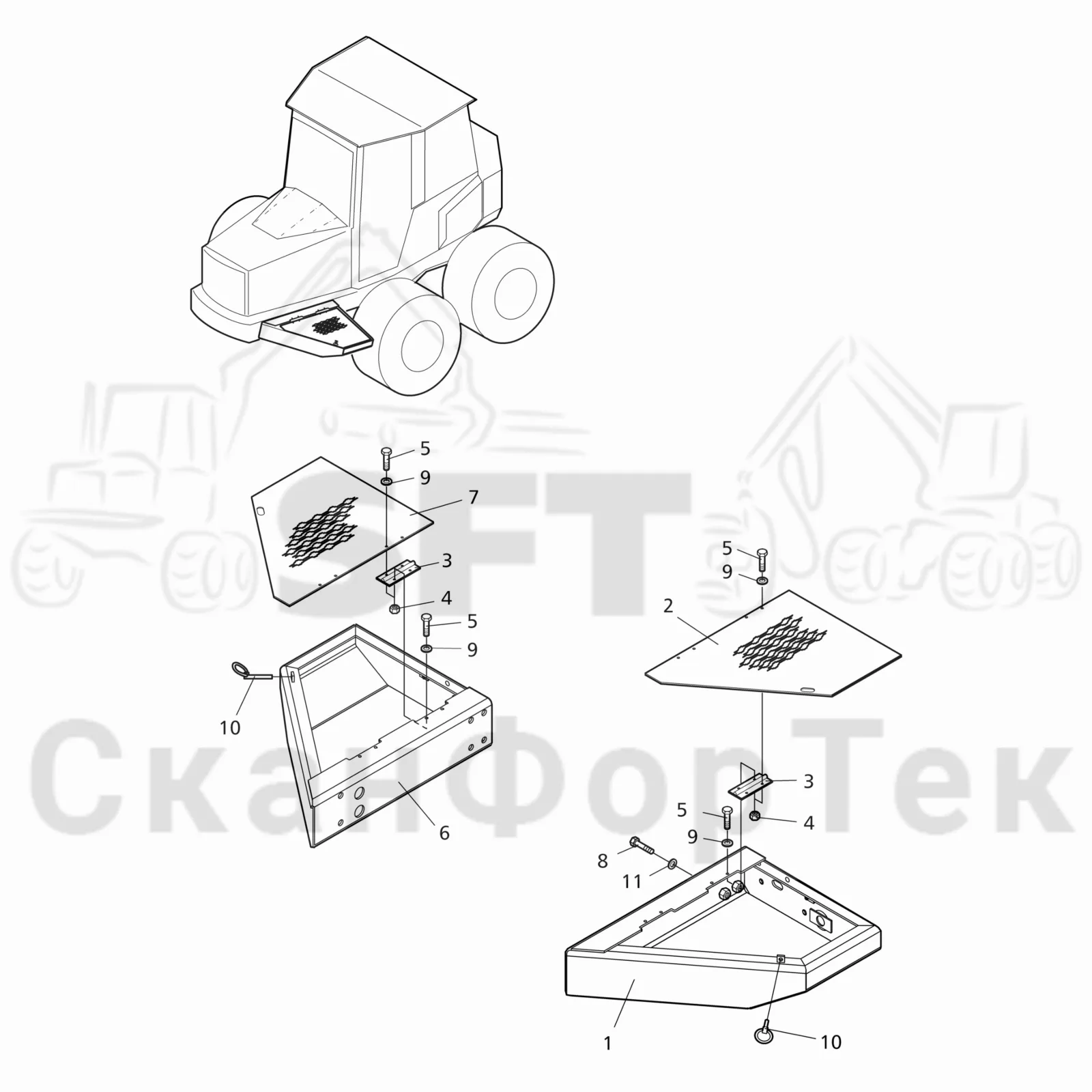 Схема: Valmet / Форвардер / Valmet 840TX / Valmet 840TX / Каталог запасных частей / шасси / Инструмент. Корчевка пней / Инструмент. Корчевка пней