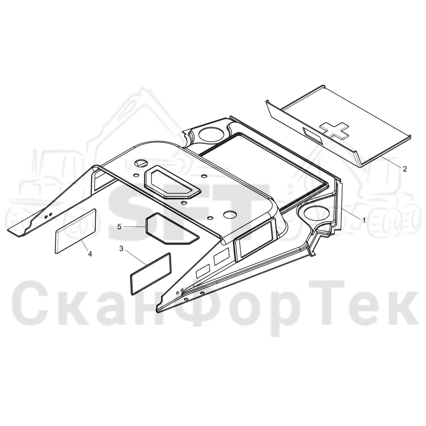Схема: Valmet / Лесозаготовительные машины / Valmet 901TX / Valmet 901TX / Каталог запасных частей / Кабина / Салон / Элементы монтажа панели
