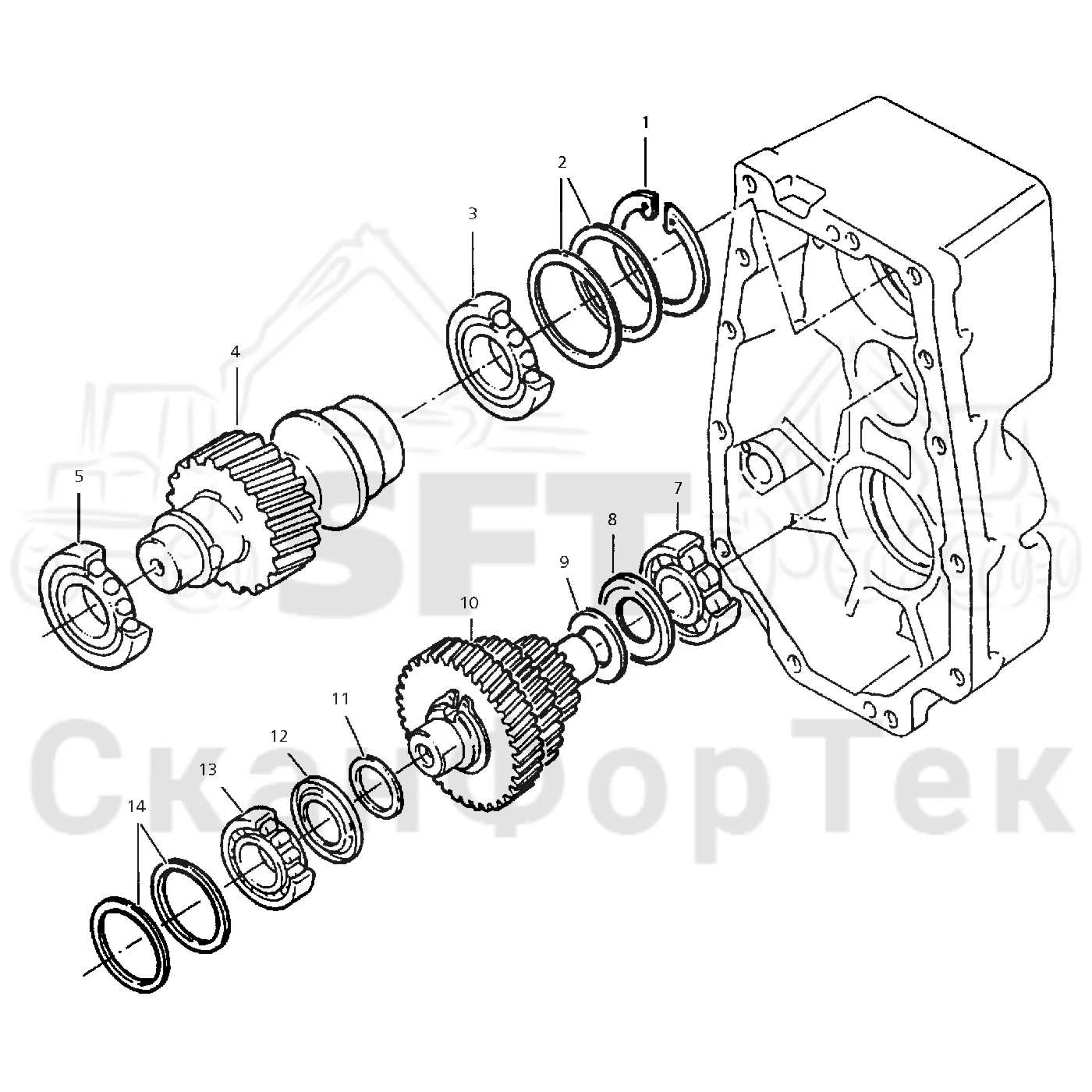 Схема: Valmet / Форвардер / Valmet 840TX / Valmet 840TX / Каталог запасных частей / Коробка передач / Редуктор / Редуктор VL 60 / Комплект шестерен редуктора