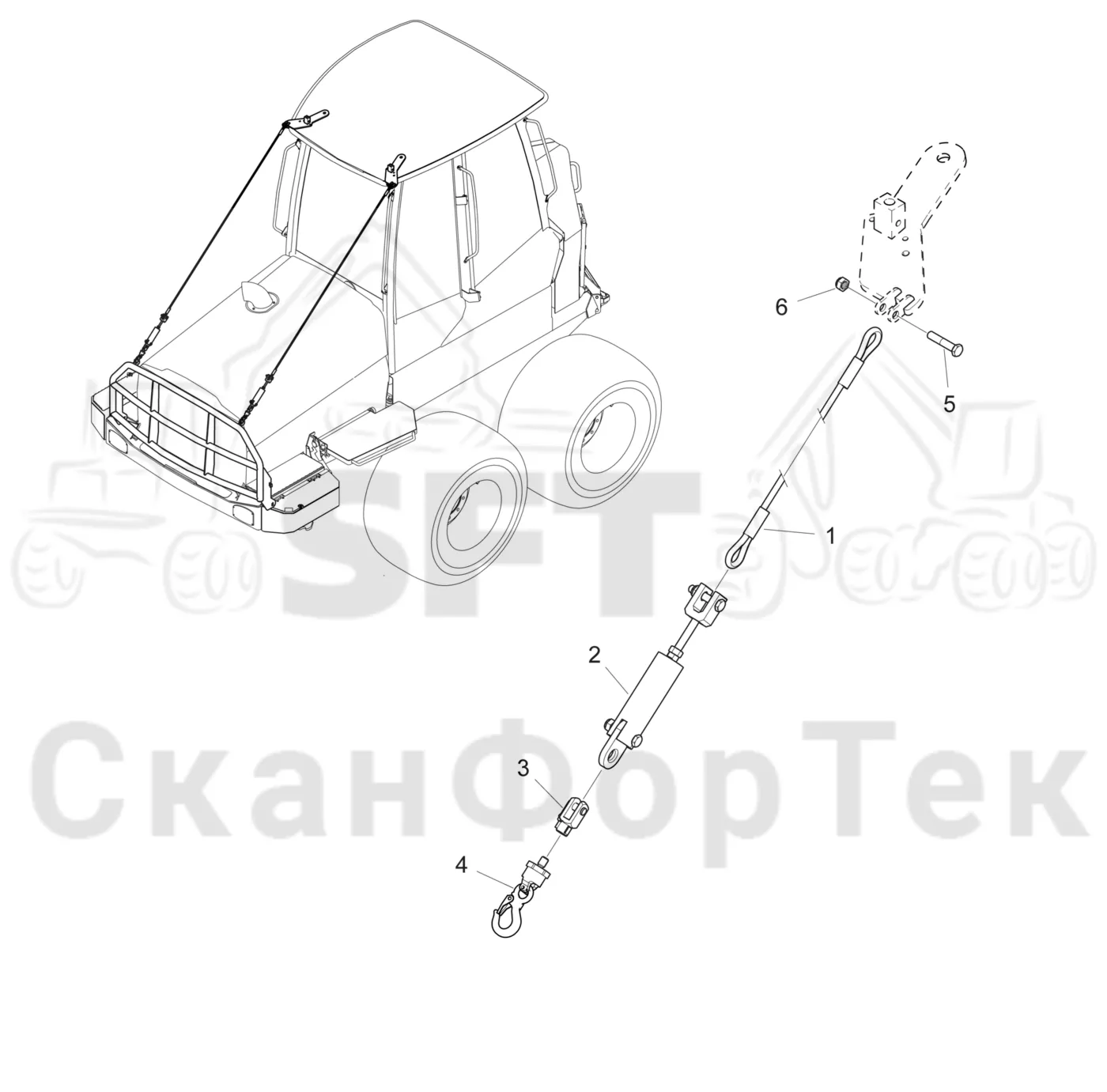 Схема: Komatsu / Форвардер / 865 / Каталог запасных частей / Кабина / Экраны / Экран Защита