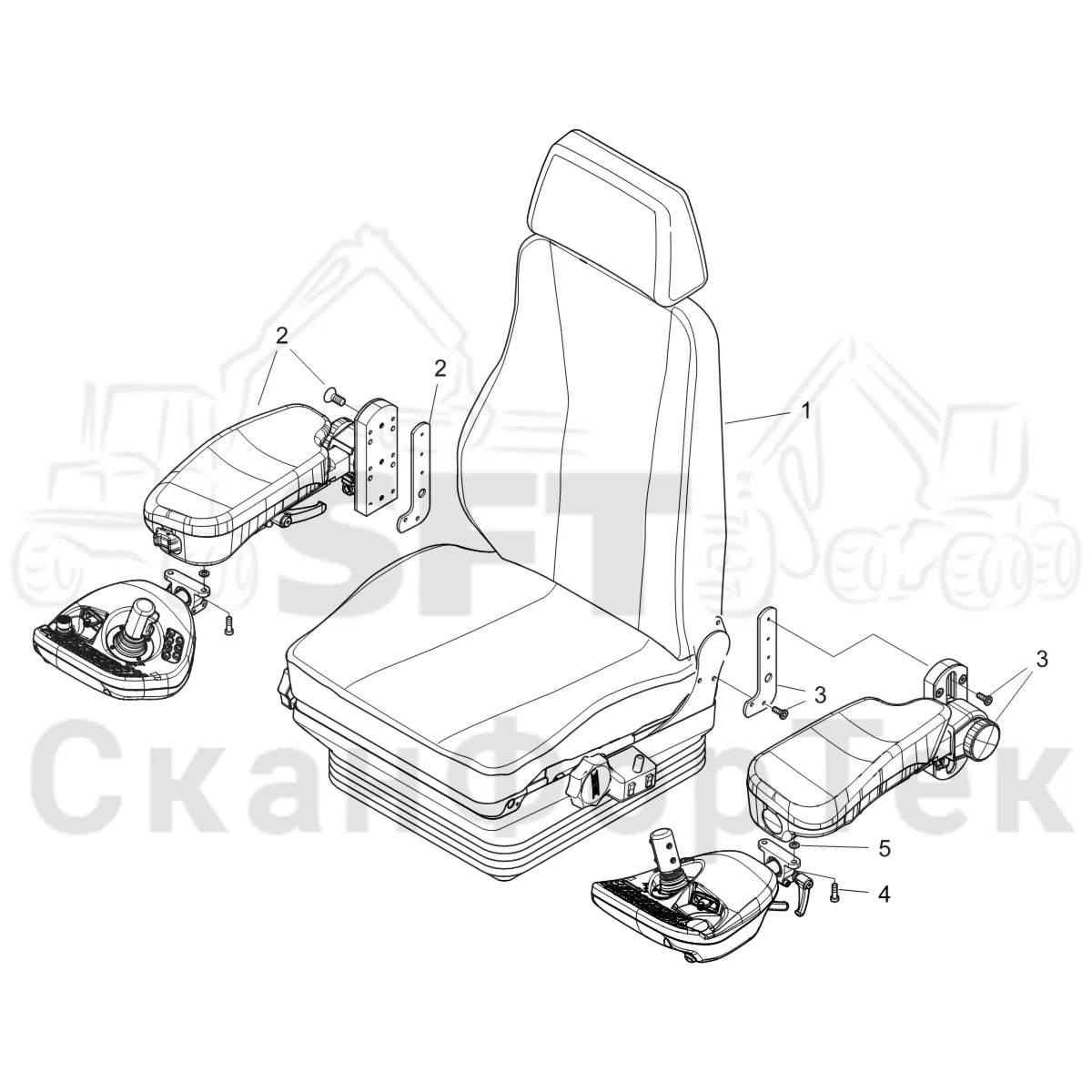 Схема: Komatsu / Форвардер / 865 / Каталог запасных частей / Кабина / Сиденья / BE-GE 3000