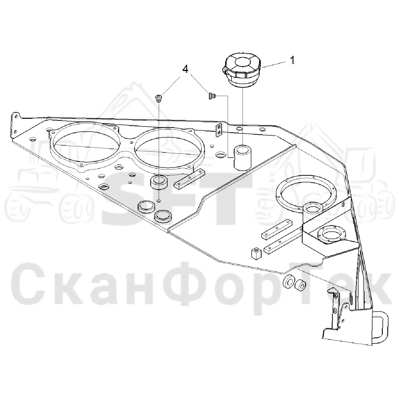 Схема: Komatsu / Форвардер / 845 / Каталог запасных частей / Гидравлика / Бак гидравлики / Воздушный фильтр