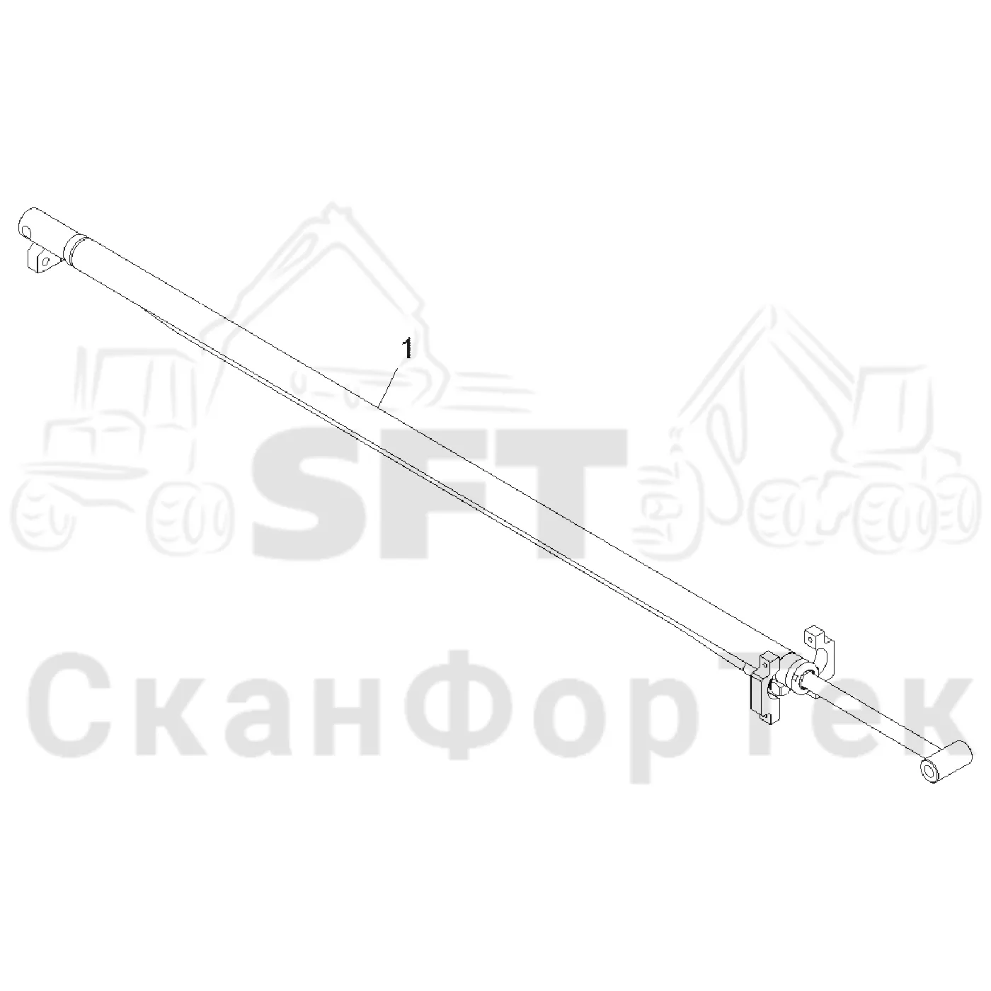 Схема: Komatsu / Форвардер / 855 / Каталог запасных частей / Подъемный кран / Телескопический цилиндр / Телескопический цилиндр 9,6/10m