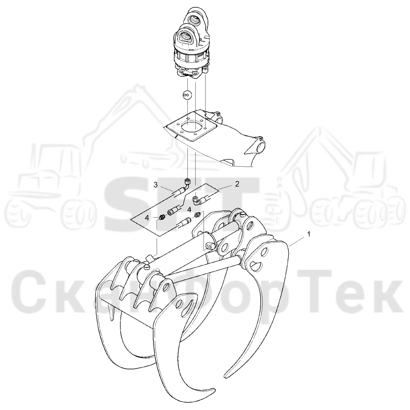 Схема: Komatsu / Форвардер / 855 S/N 8550022010- / Каталог запасных частей / Оборудование захвата / Захват / Захват E 28