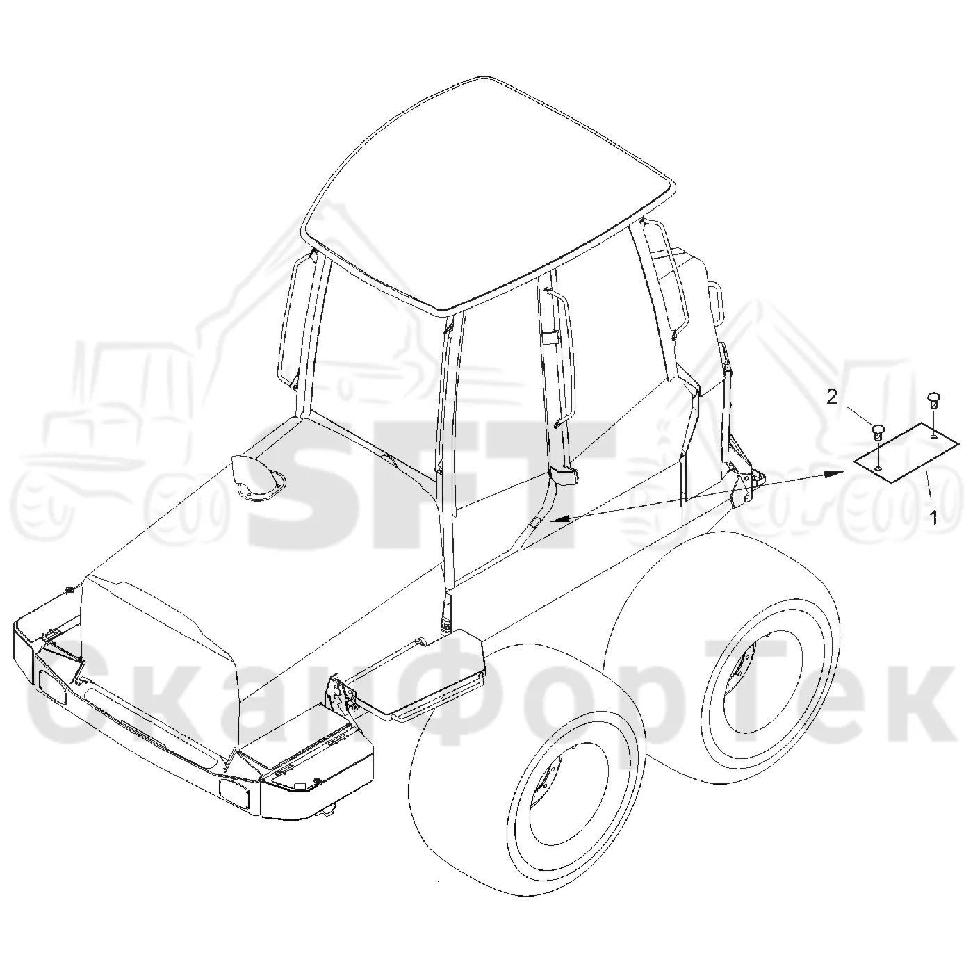 Схема: Komatsu / Форвардер / 895 / Каталог запасных частей / шасси / Пожаротушение / Пластина