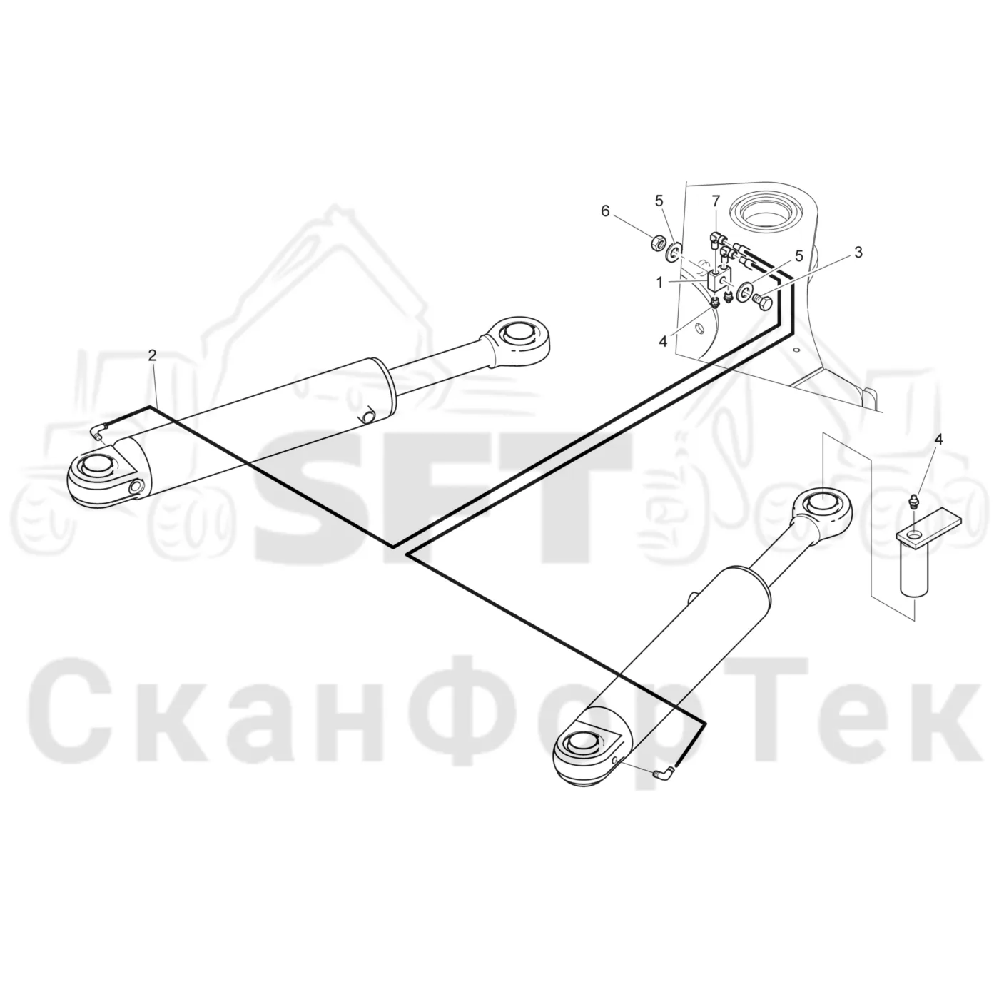 Схема: Komatsu / Форвардер / 895 / Каталог запасных частей / шасси / Смазка / Смазка