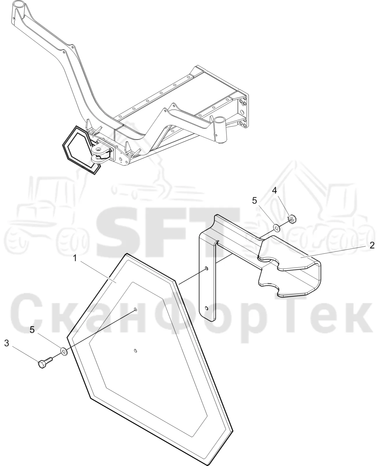 Схема: Komatsu / Форвардер / 895 / Каталог запасных частей / шасси / Различное оборудование / Треугольный знак аварийной остановки 8950000840-
