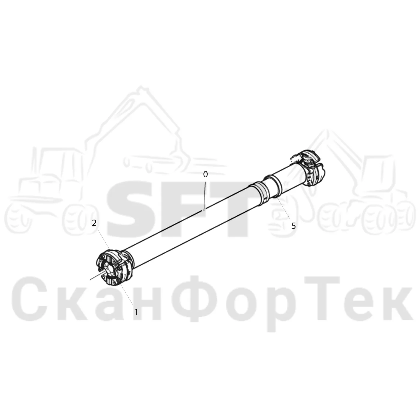 Схема: Komatsu / Форвардер / 895 / Каталог запасных частей / Коробка передач / Карданная передача / Карданный вал