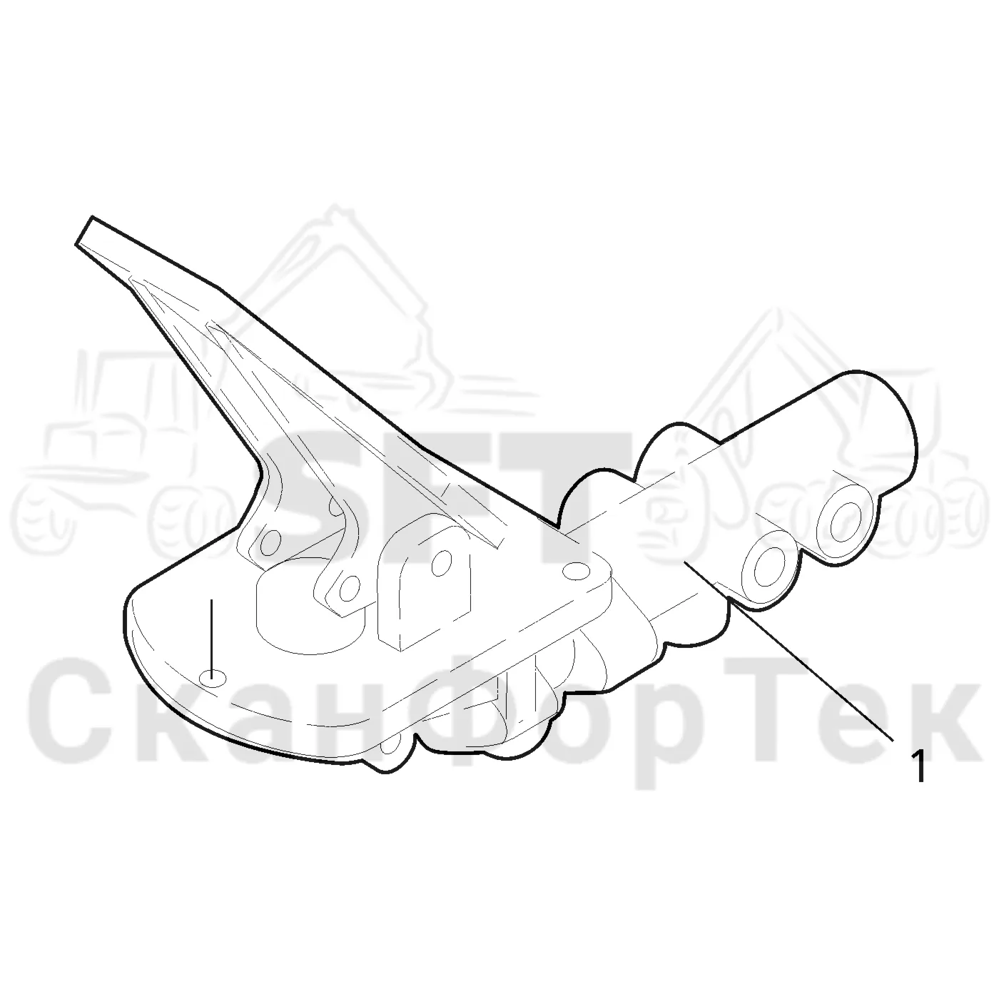 Схема: Valmet / Форвардер / Valmet 840.3 / Valmet 840.3 Ch. -311173 / Valmet 840.3 Ch. -311173 / Каталог запасных частей / Тормоза / Тормоза на 6 колес / Тормозная система / Педаль