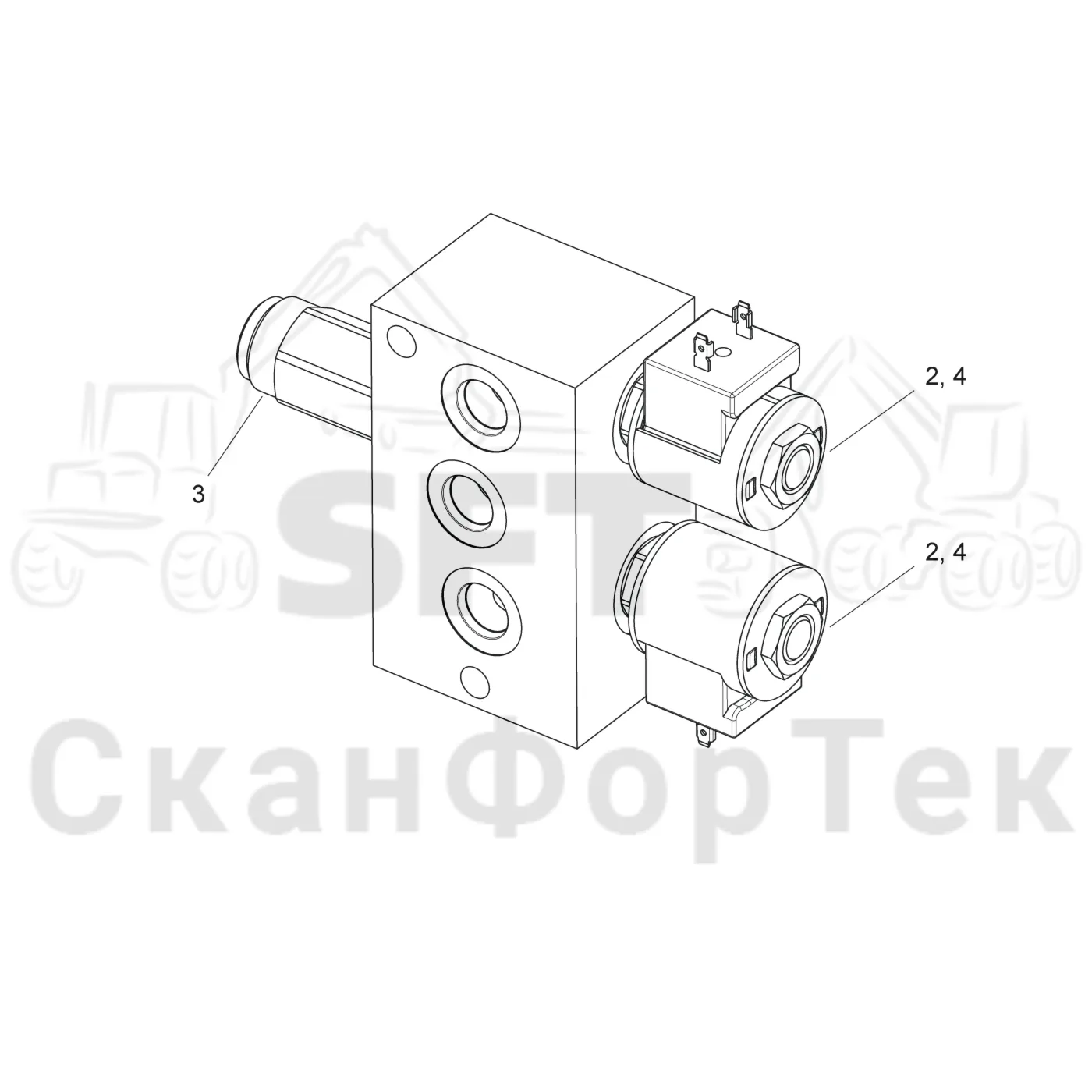 Схема: Valmet / Форвардер / Valmet 890.2 / Valmet 890.2 / Каталог запасных частей / Тормоза / Тормоза на 8 колес / Тормозная система / Тормозной клапан