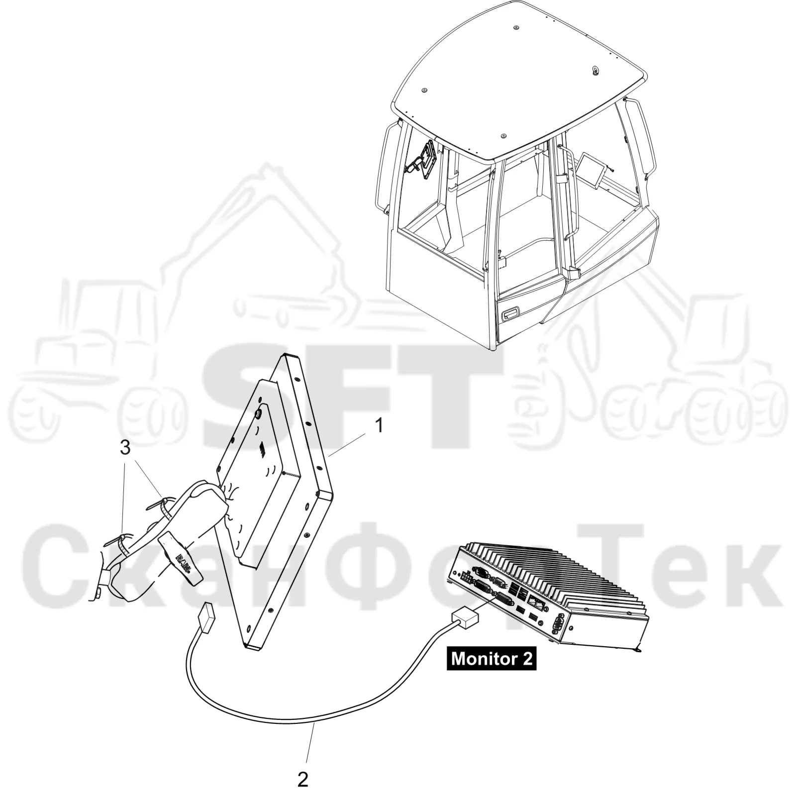 Схема: Komatsu / Форвардер / 895 S/N 8950011010- / Каталог запасных частей / Система управления / Компьютеры / Компьютер Дисплей / Компьютер Дисплей