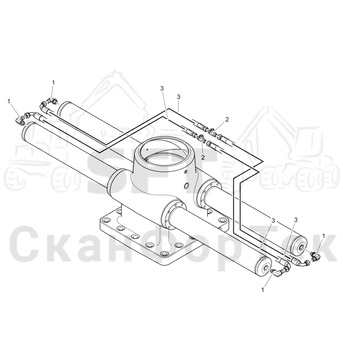 Схема: Komatsu / Форвардер / 895 S/N 8950011010- / Каталог запасных частей / Подъемный кран / Гидропроводка / Гидропроводка