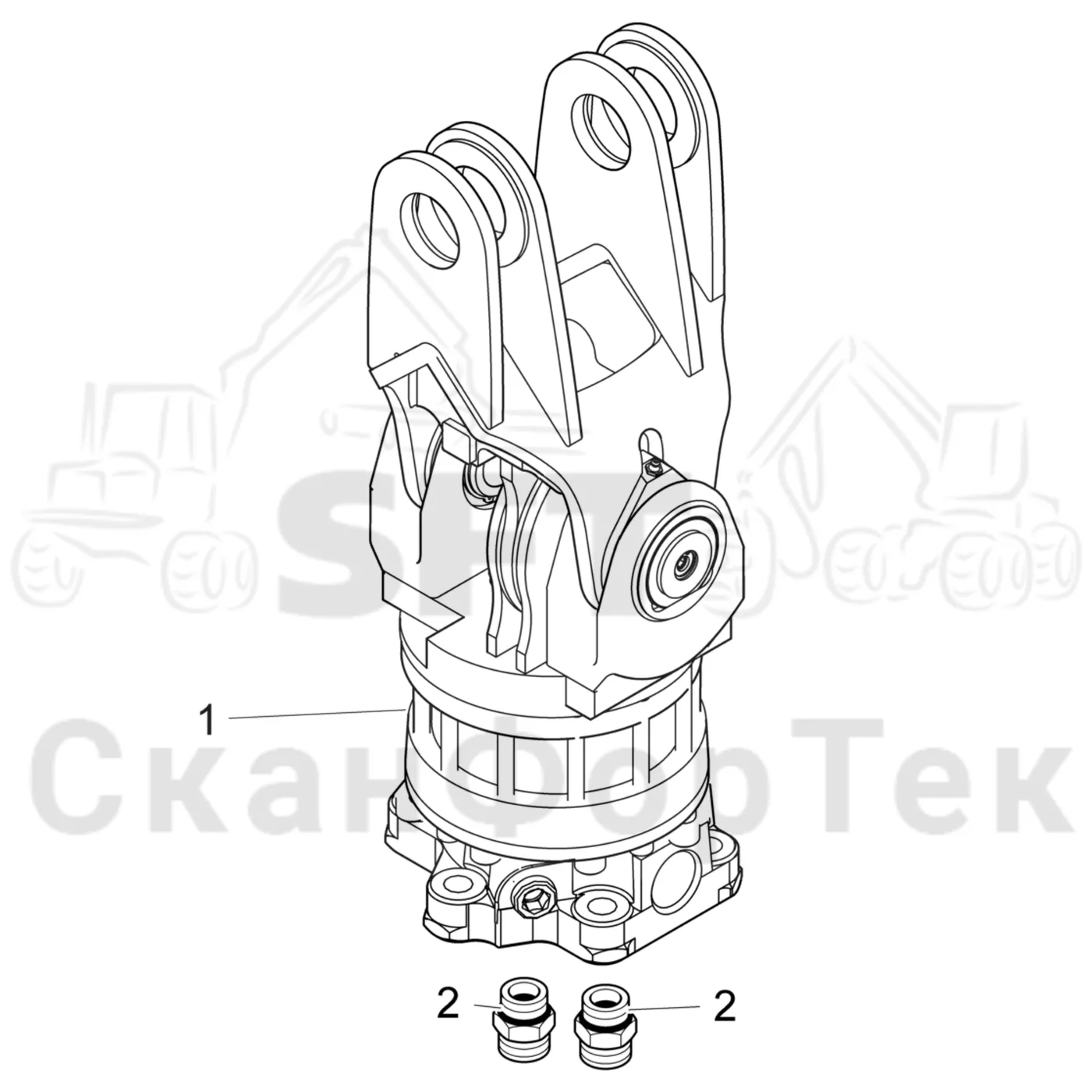 Схема: Komatsu / Форвардер / 895 S/N 8950011010- / Каталог запасных частей / Оборудование захвата / Поворотные устройства и звенья / Поворотное устройство G 171,Тормоза