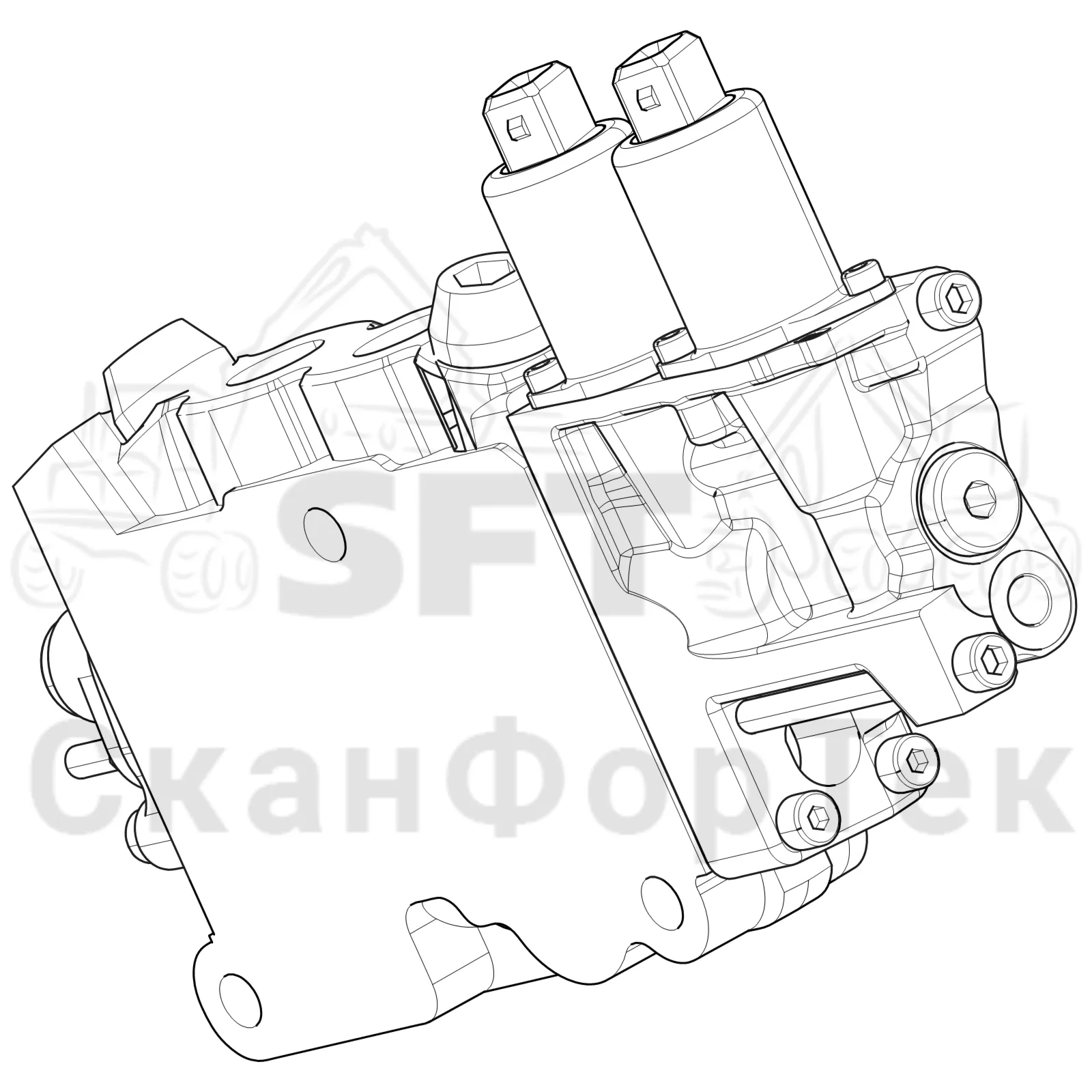Схема: Komatsu / Форвардер / 855 S/N 8550022010- / Каталог запасных частей / шасси / Строгальное лезвие / Клапан