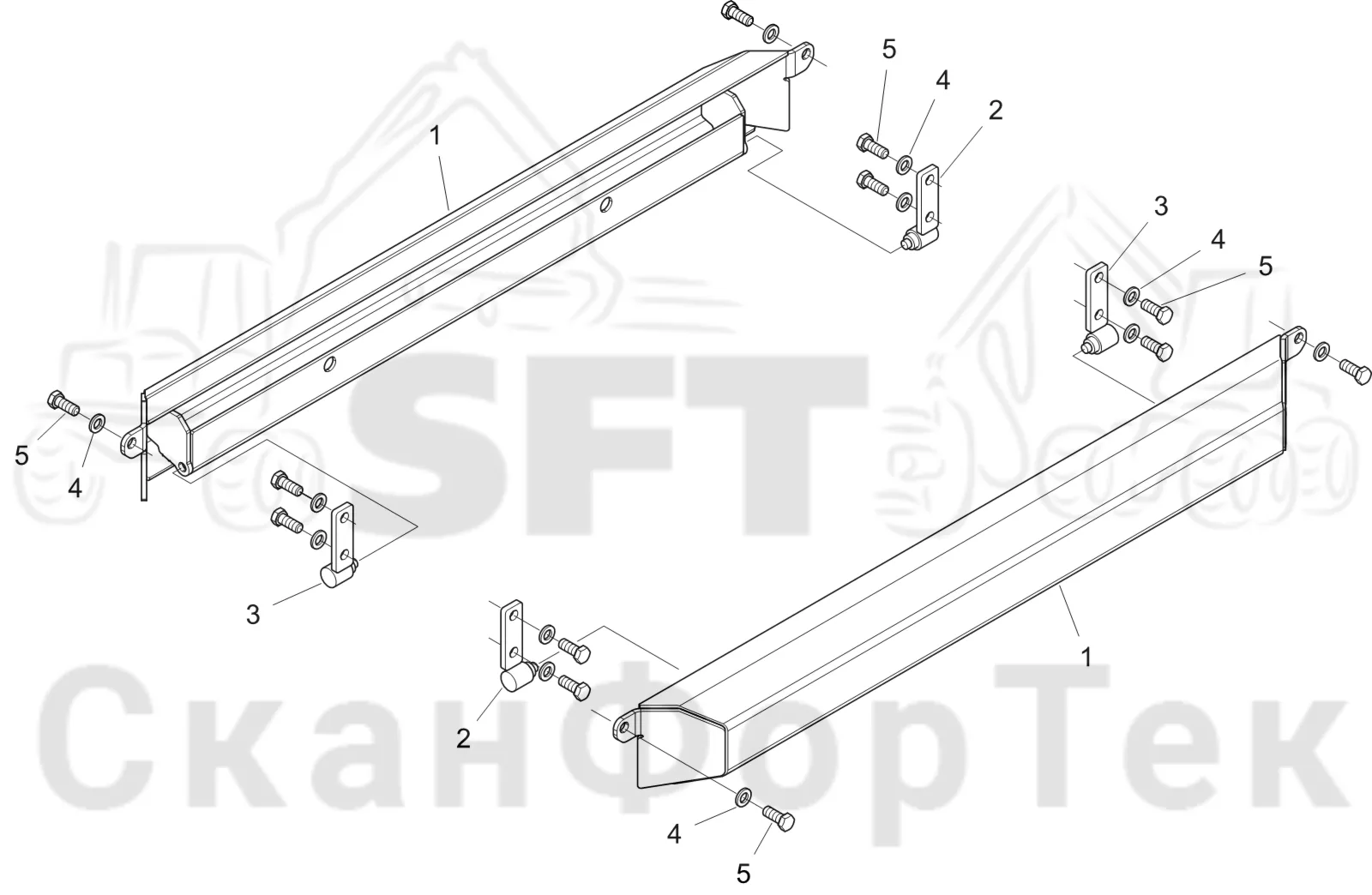 Схема: Komatsu / Форвардер / 835 / Каталог запасных частей / шасси / Инструмент. Корчевка пней / Инструмент. Корчевка пней