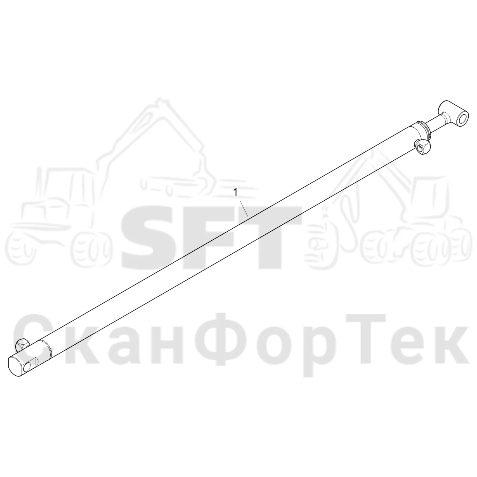Схема: Komatsu / Форвардер / 855 S/N 8550022010- / Каталог запасных частей / Подъемный кран / Телескопический цилиндр / Телескопический цилиндр  130F Combi
