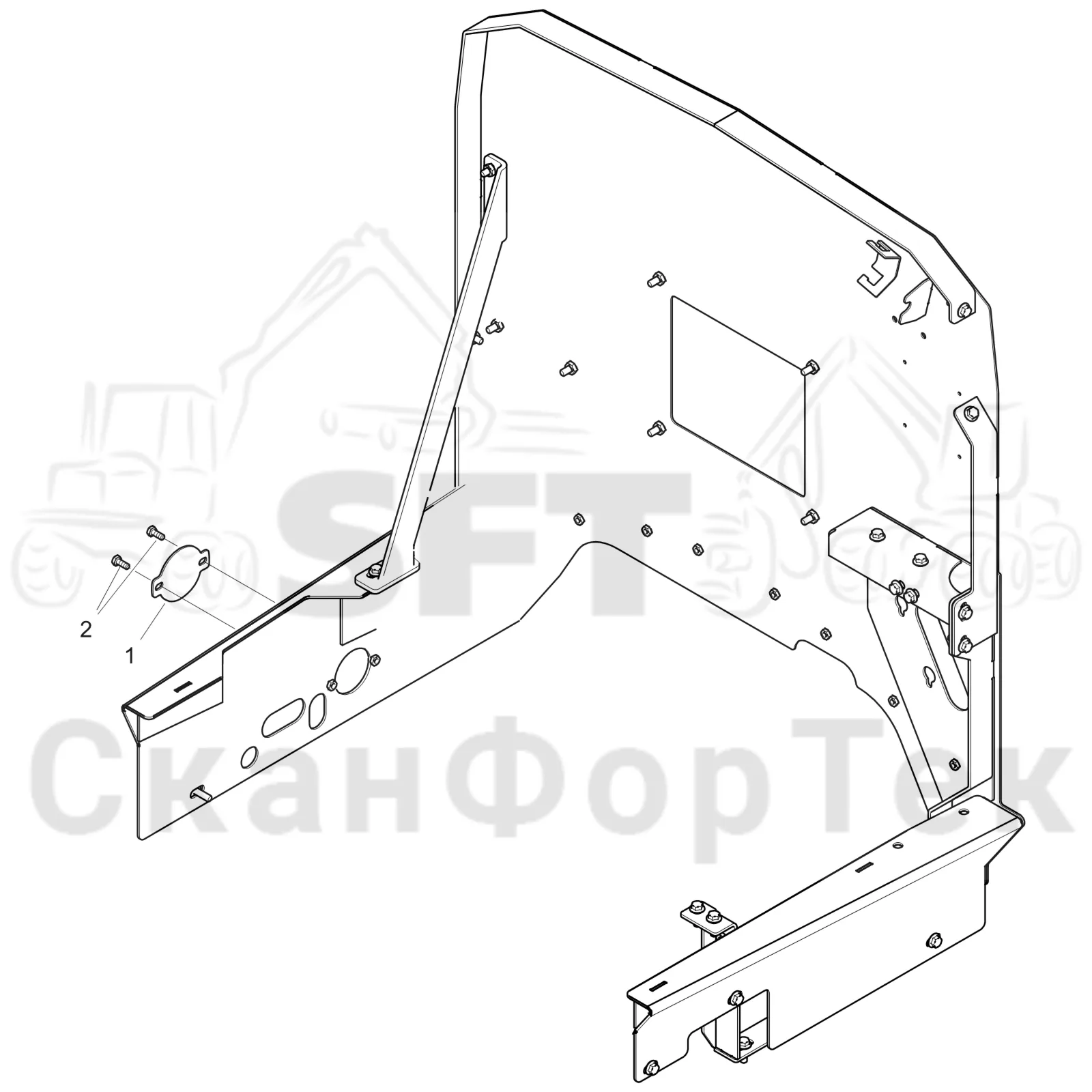 Схема: Komatsu / Форвардер / 845 / Каталог запасных частей / Двигатель / Without Floor Heater / защита