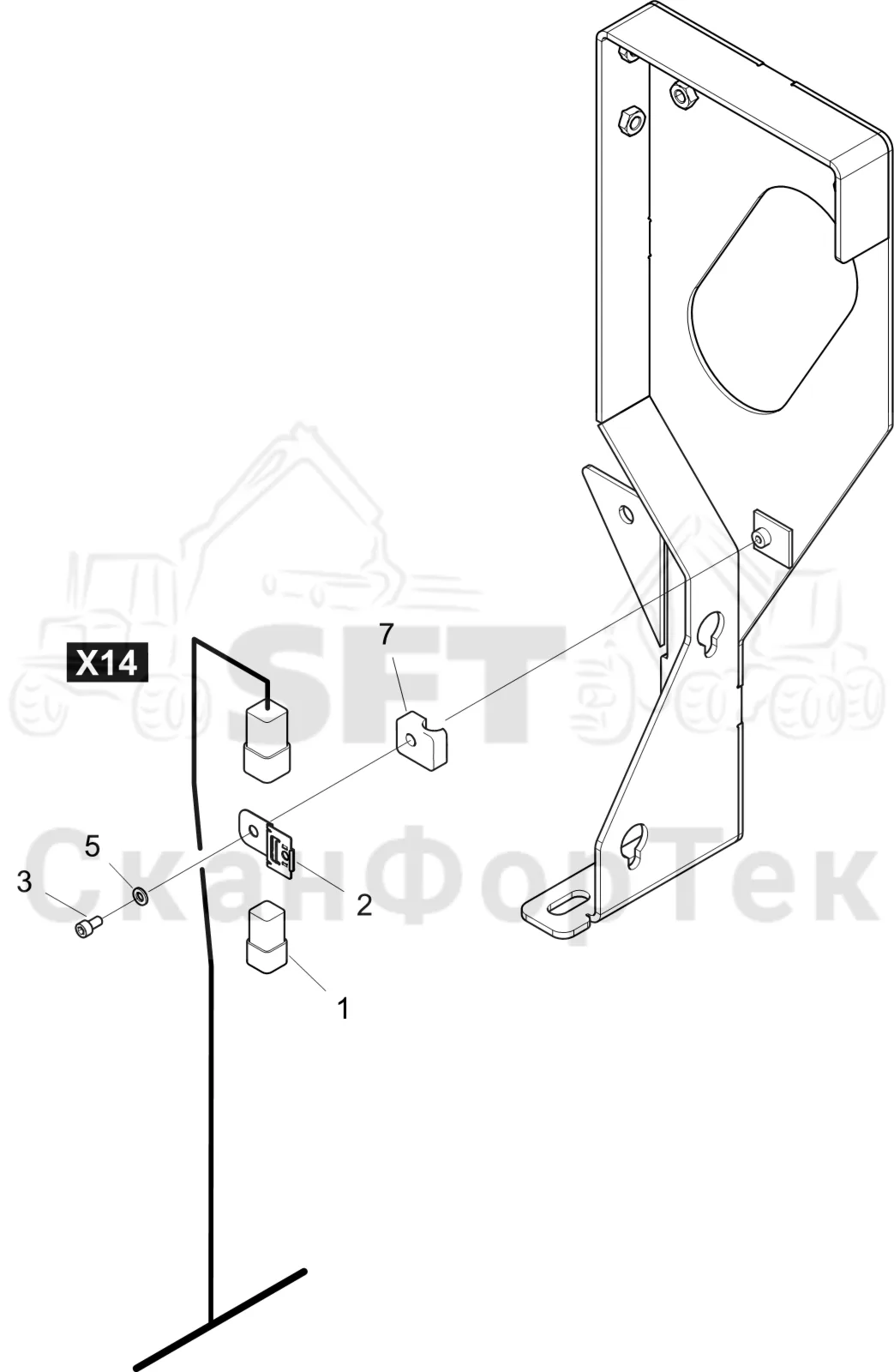 Схема: Komatsu / Форвардер / 845 / Каталог запасных частей / Двигатель / Without Floor Heater / Комплект электрооборудования