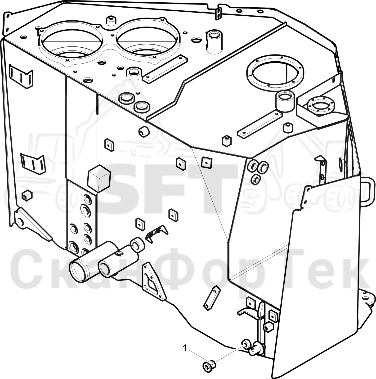 Схема: Komatsu / Форвардер / 845 / Каталог запасных частей / Двигатель / Without Floor Heater / Пробка