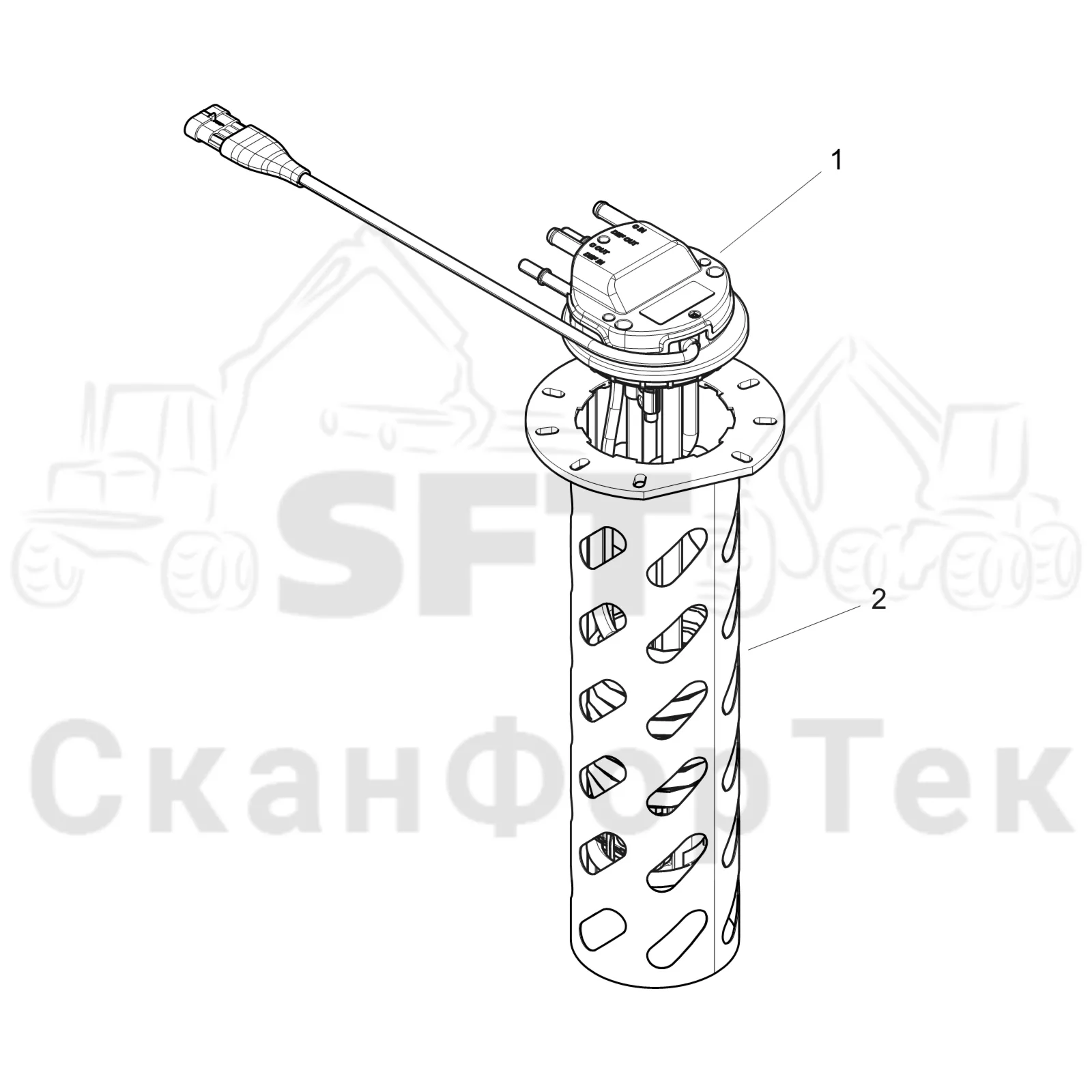 Схема: Komatsu / Форвардер / 875 S/N 8750000010- / Каталог запасных частей / Двигатель / Stage 4 / Tier 4f / Топливная система / Подогреватель бака