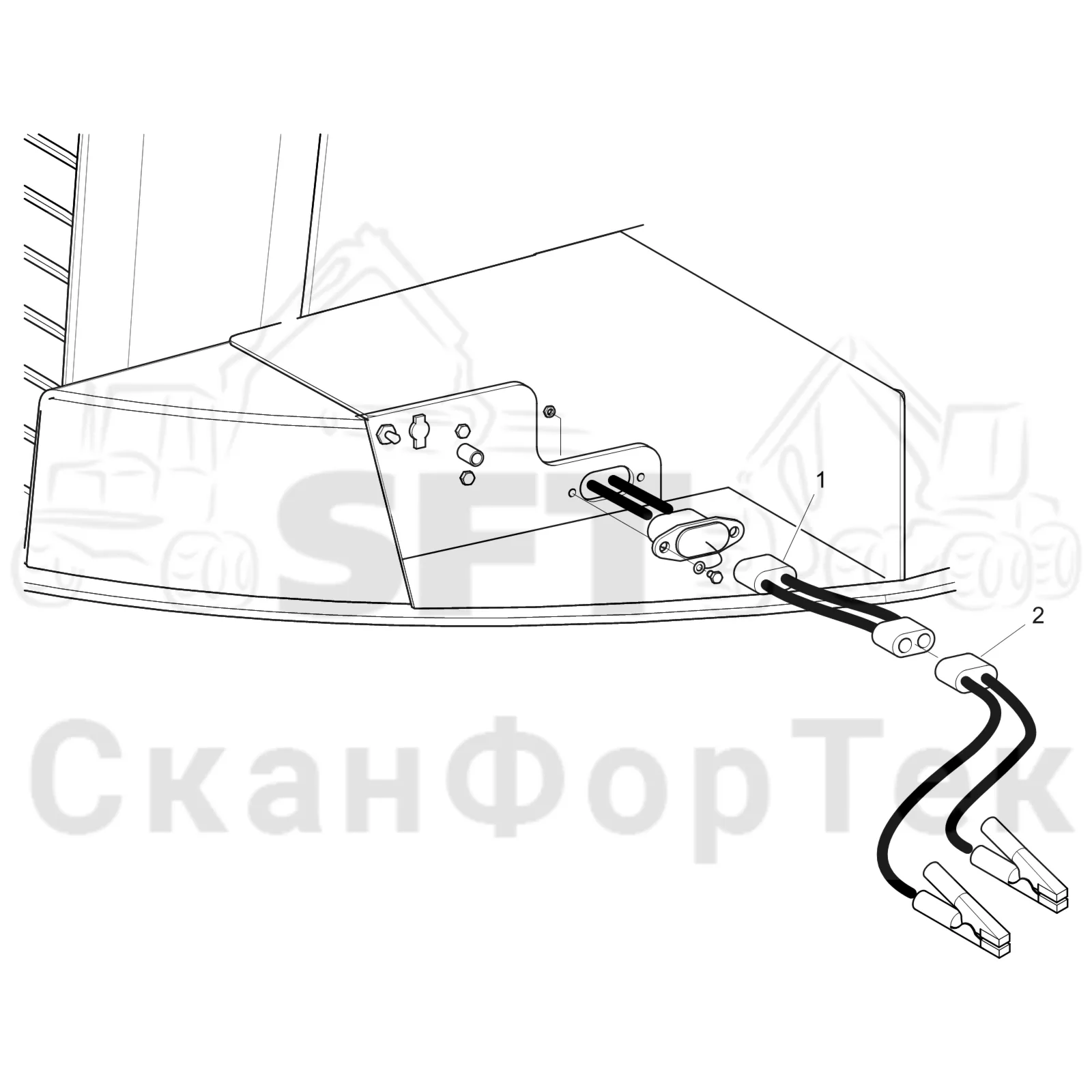 Схема: Komatsu / Форвардер / 895 S/N 8950011010- / Каталог запасных частей / Двигатель / Tier 4 Final/US / Комплект электрооборудования / прыжок Кабели
