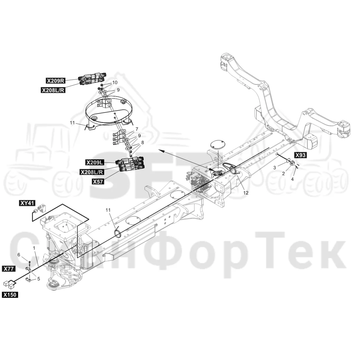 Схема: Komatsu / Форвардер / 855 S/N 8550022010- / Каталог запасных частей / шасси / Электрический Оборудование / Eiiieaeo eaaaeae caaiee