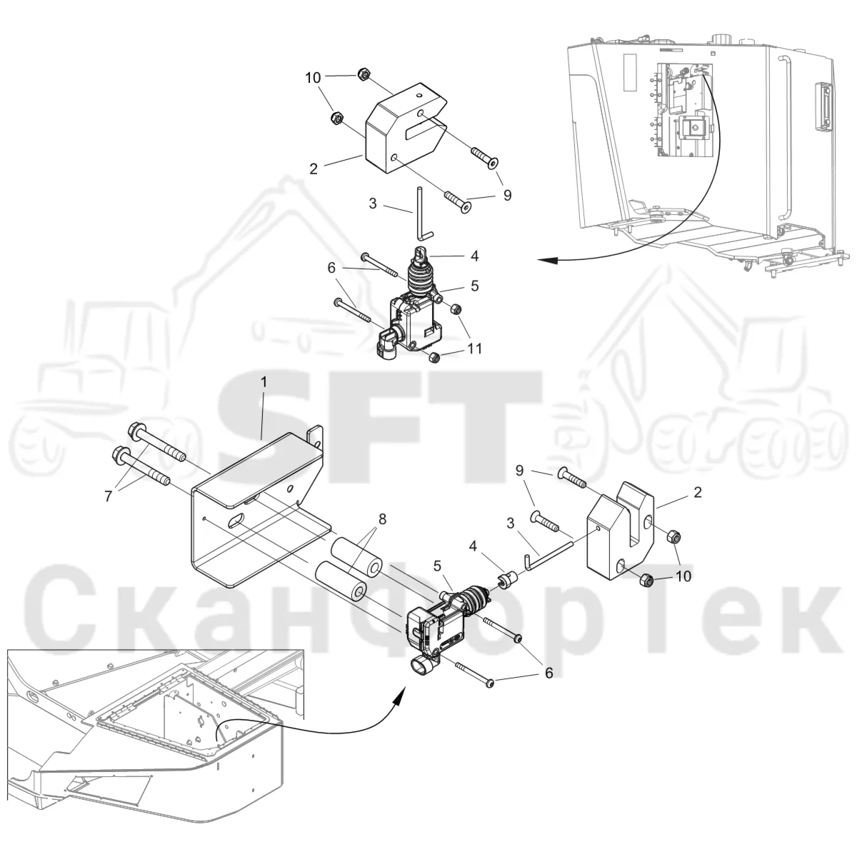 Схема: Komatsu / Форвардер / 895 S/N 8950011010- / Каталог запасных частей / шасси / Электрический Оборудование / центральный замок