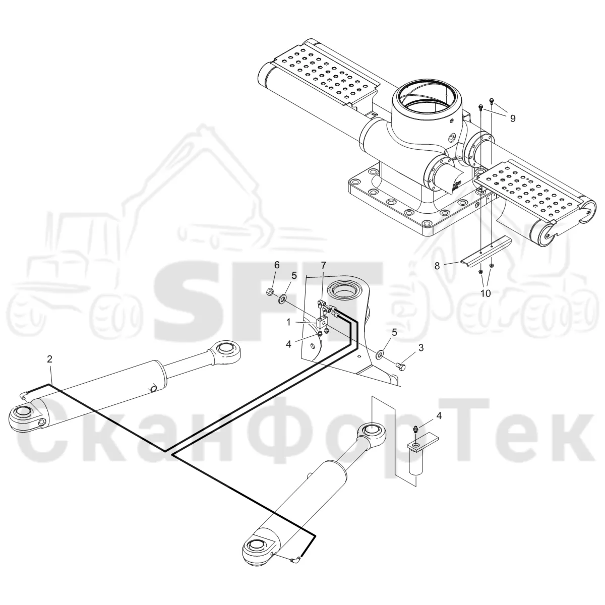 Схема: Komatsu / Форвардер / 875 S/N 8750000010- / Каталог запасных частей / шасси / Смазка / Смазка