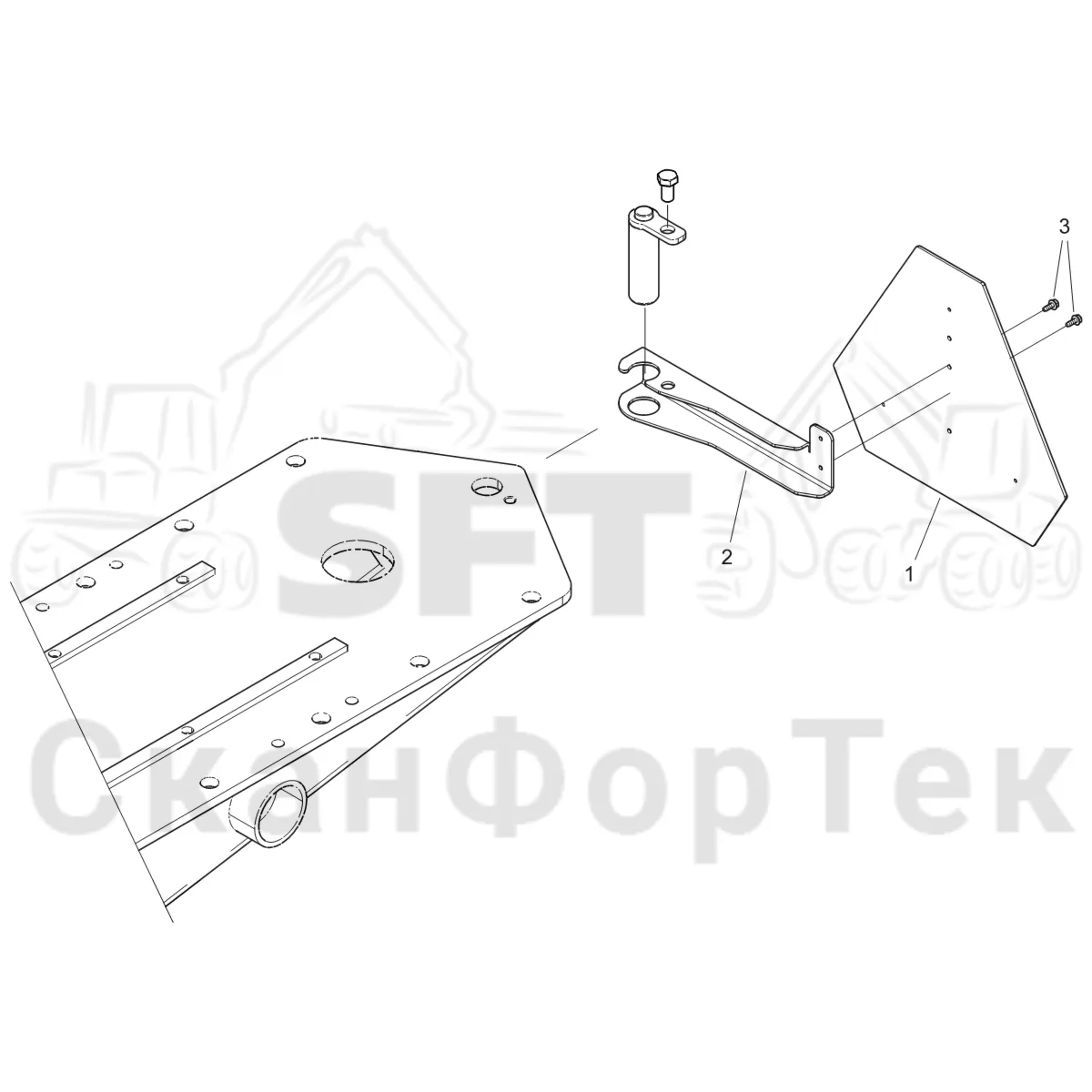 Схема: Komatsu / Форвардер / 875 S/N 8750000010- / Каталог запасных частей / шасси / Различное оборудование / Треугольный знак аварийной остановки