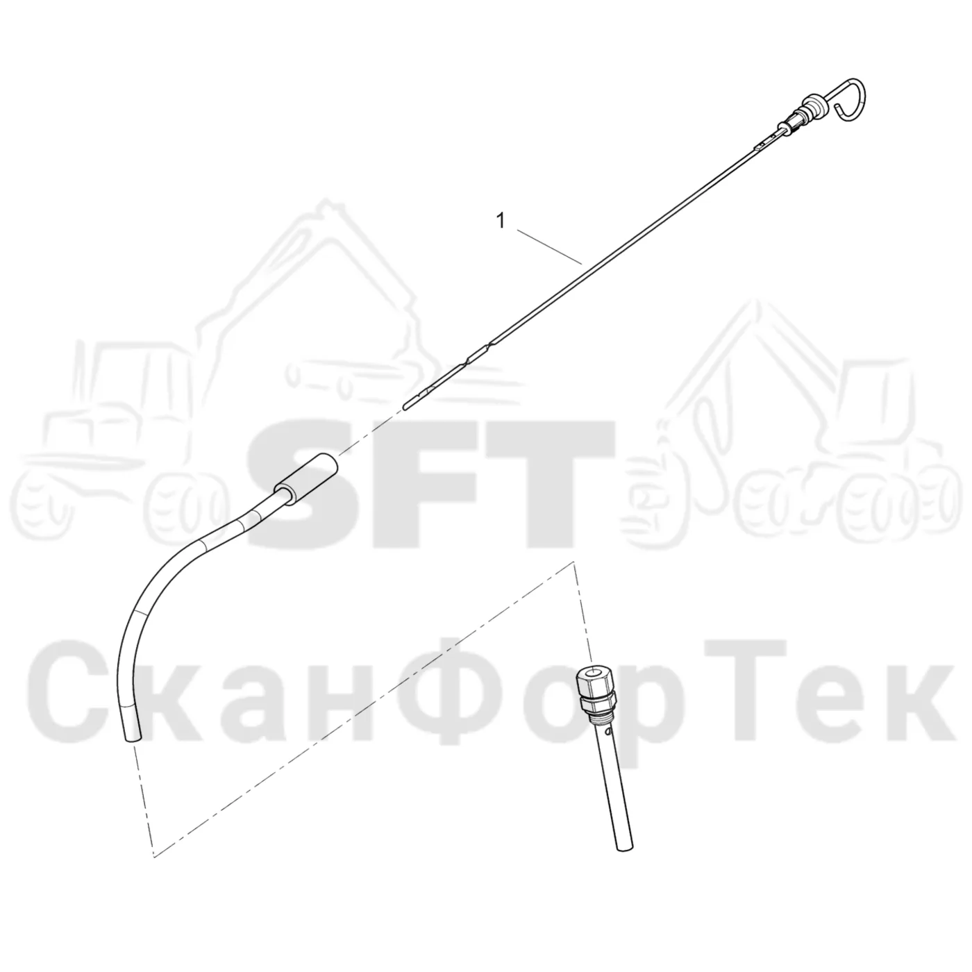 Схема: Komatsu / Форвардер / 855 S/N 8550022010- / Каталог запасных частей / Коробка передач / Редуктор / Индикаторный шток редуктора