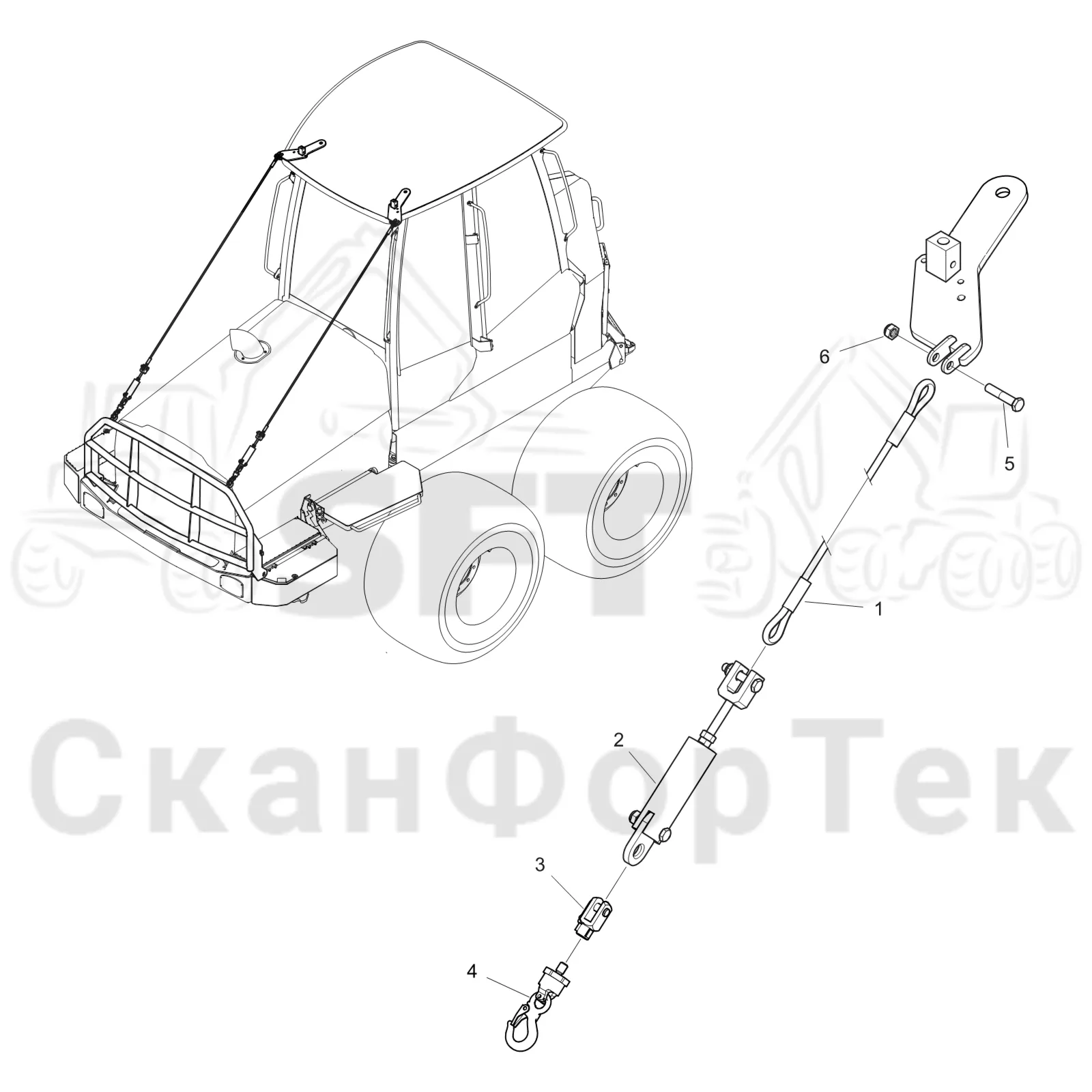 Схема: Komatsu / Форвардер / 855 S/N 8550022010- / Каталог запасных частей / Кабина / Экраны / Экран Защита